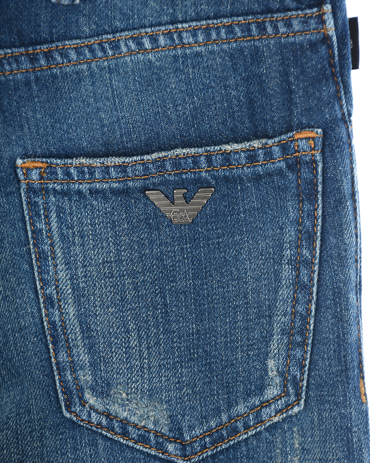 Синие джинсы Emporio Armani детские, размер 128, цвет синий - фото 4