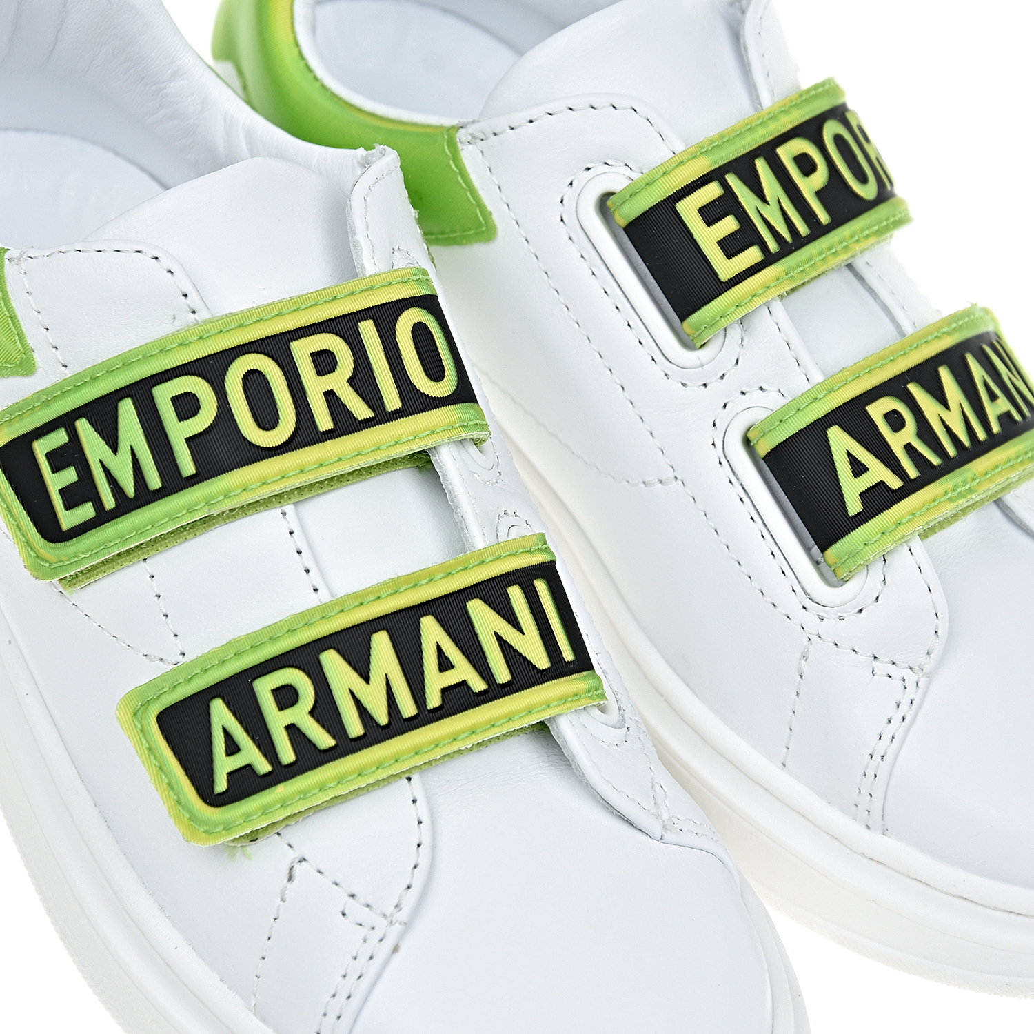 Белые кеды на липучках Emporio Armani детские - фото 6