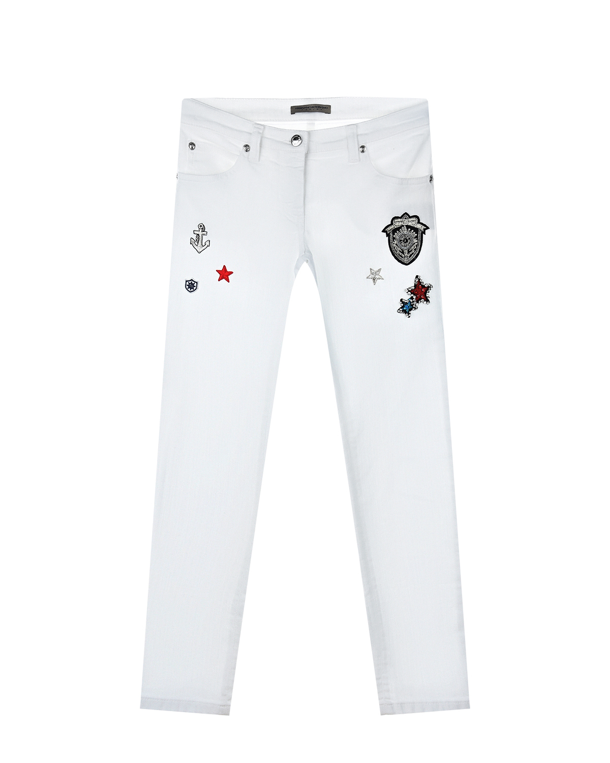 Белые джинсы с аппликациями Ermanno Scervino детские - фото 1