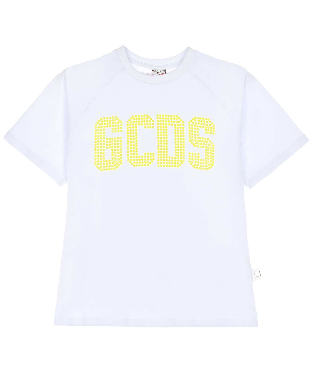 Белая футболка с желтыми стразами GCDS детская, размер 140, цвет белый - фото 1