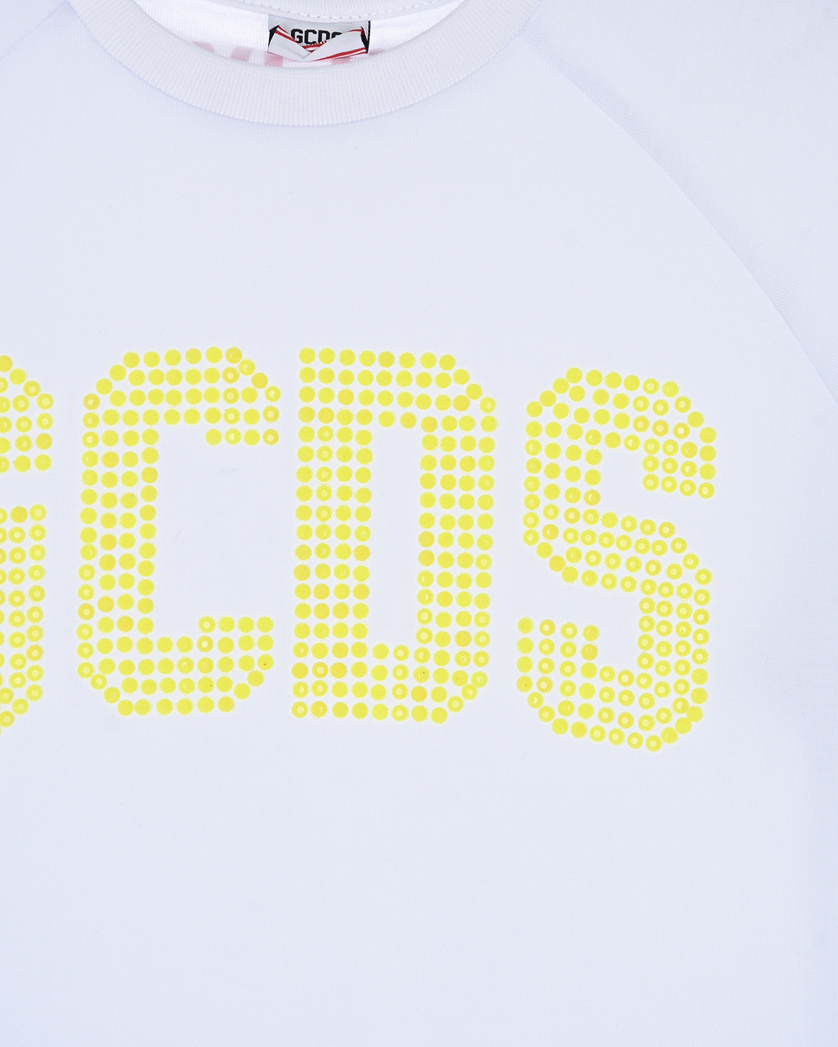 Белая футболка с желтыми стразами GCDS детская, размер 140, цвет белый - фото 3