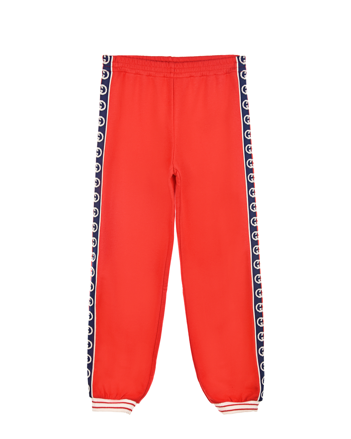 Красные спортивные брюки с синими лампасами GUCCI