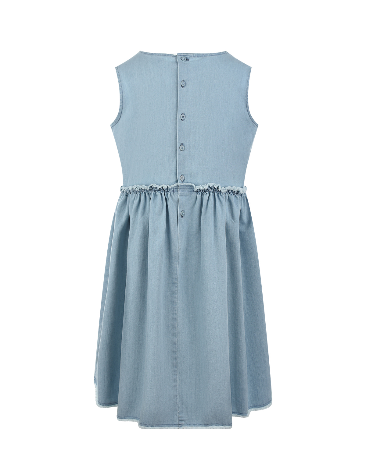 Голубое платье с цветочными аппликациями IL Gufo детское, размер 110 - фото 2