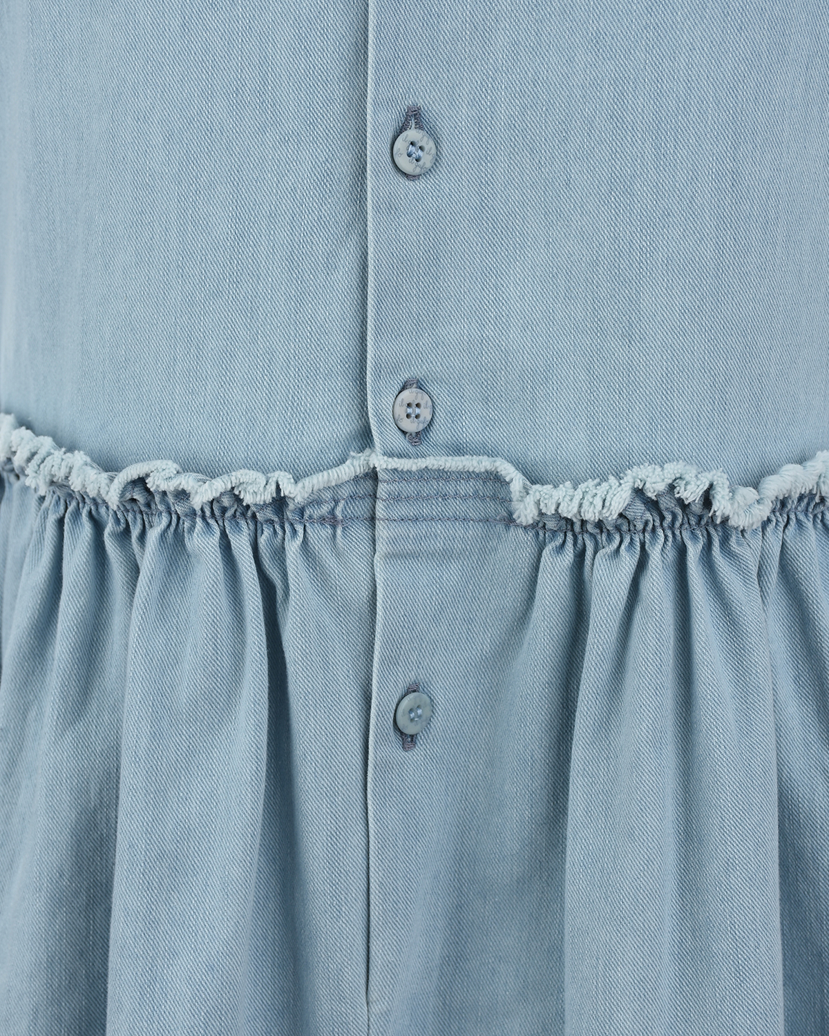 Голубое платье с цветочными аппликациями IL Gufo детское, размер 110 - фото 3