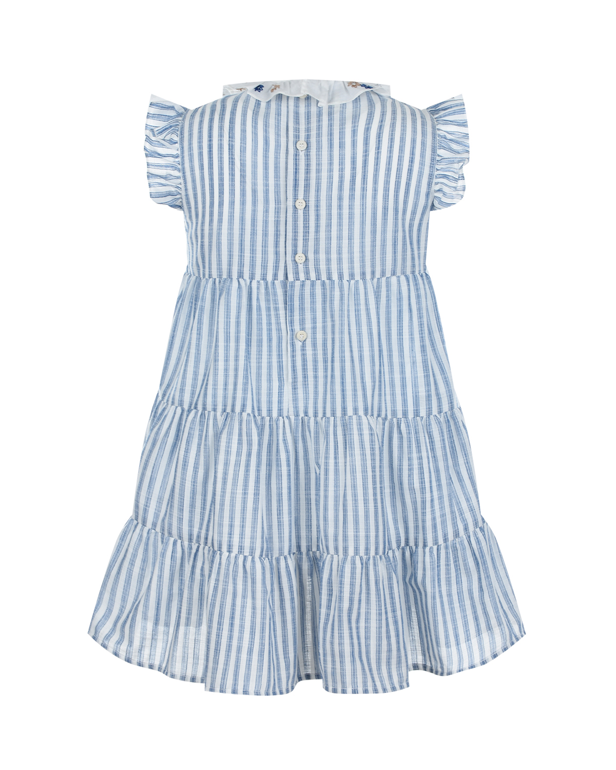 Платье в бело-голубую полоску IL Gufo детское, размер 92, цвет голубой - фото 2