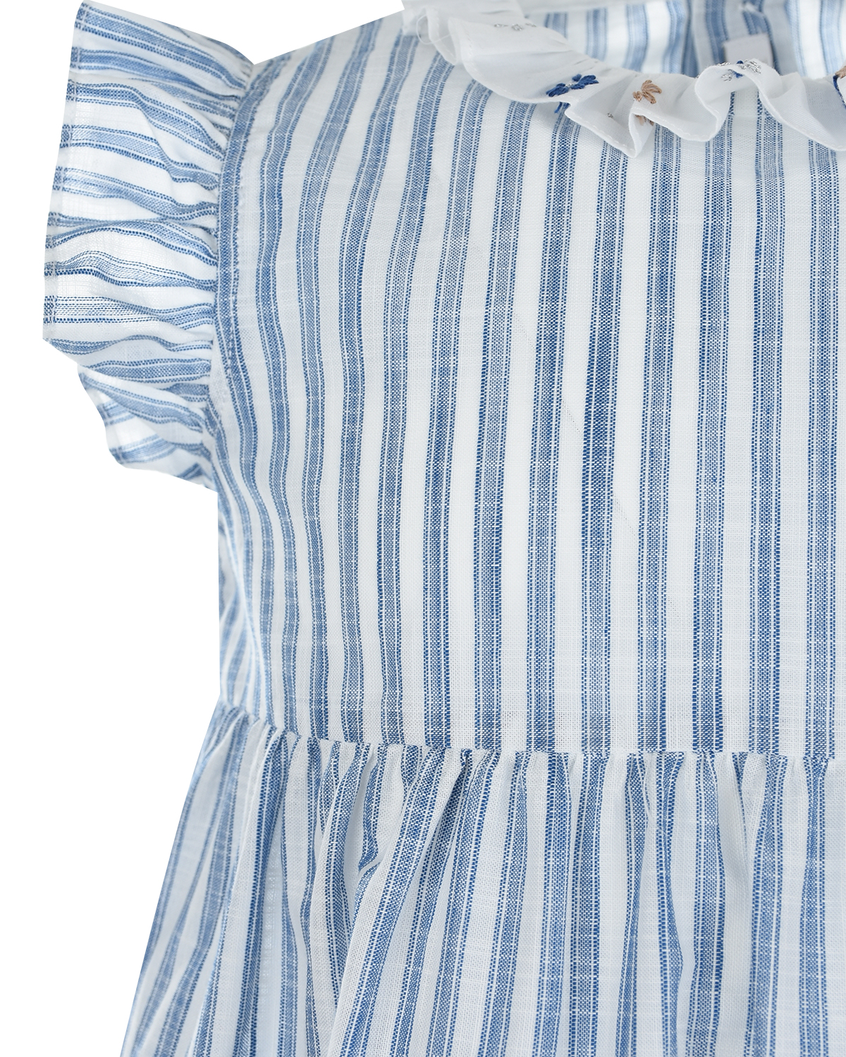 Платье в бело-голубую полоску IL Gufo детское, размер 92, цвет голубой - фото 3