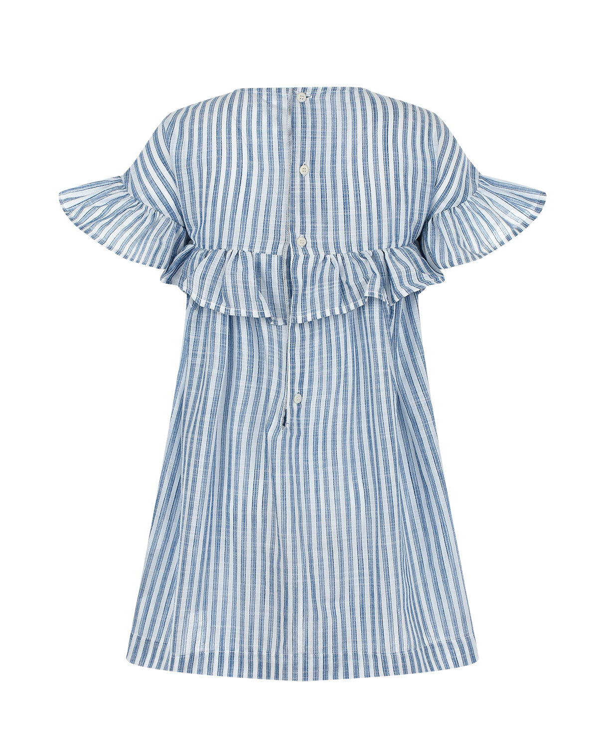 Платье в голубую полоску с вышивкой IL Gufo, размер 116, цвет голубой - фото 2