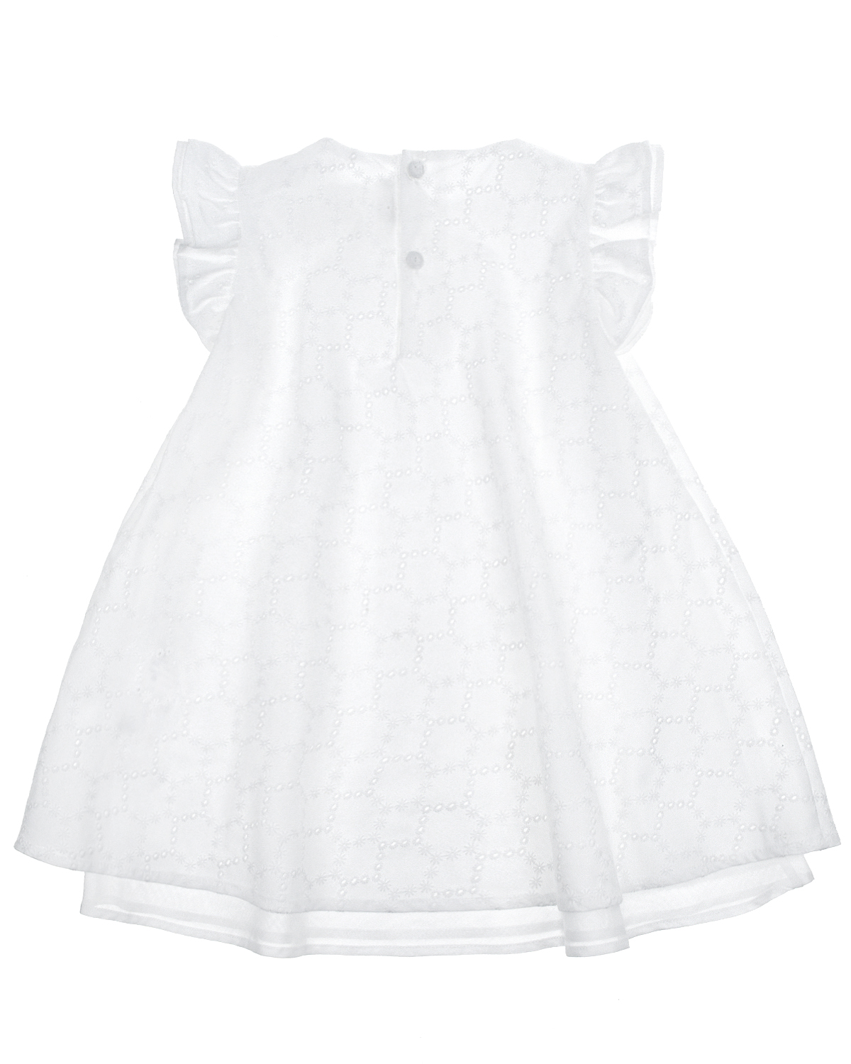 Белое платье с бантом и вышивкой IL Gufo детское, размер 80, цвет белый - фото 2
