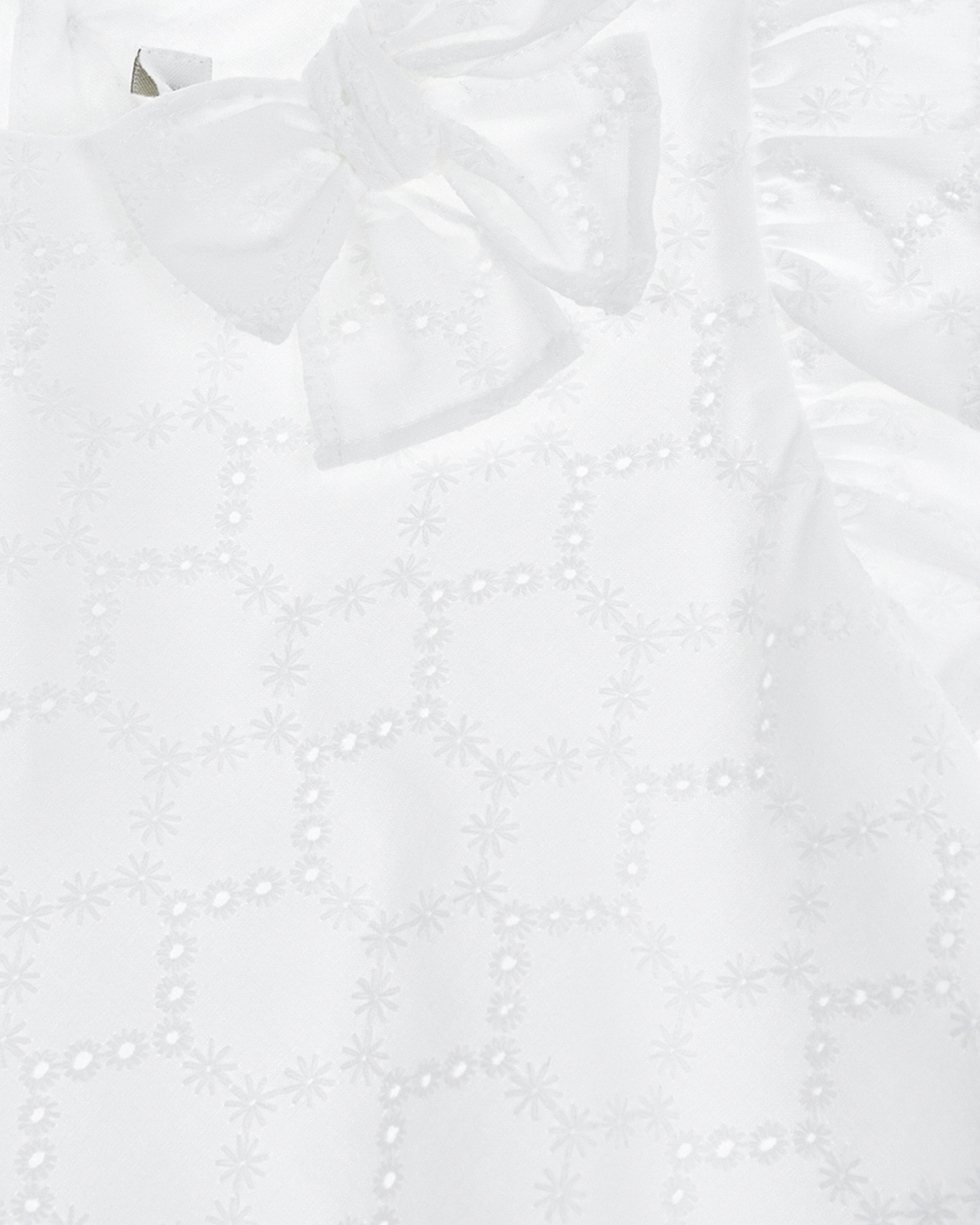 Белое платье с бантом и вышивкой IL Gufo детское, размер 80, цвет белый - фото 3
