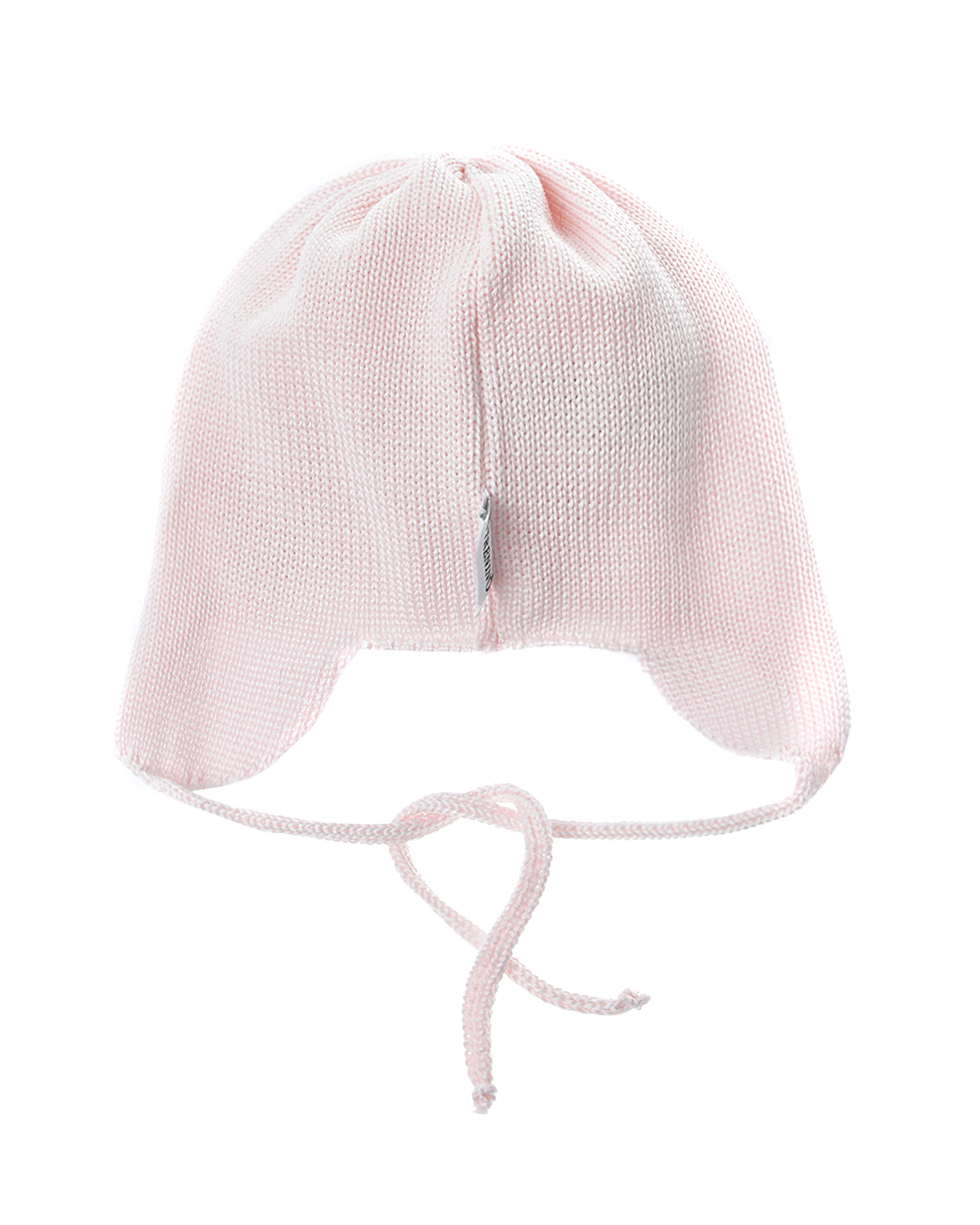 Вязаная шапка на завязках с декором из стразов Il Trenino детская, размер 45/47, цвет нет цвета - фото 2
