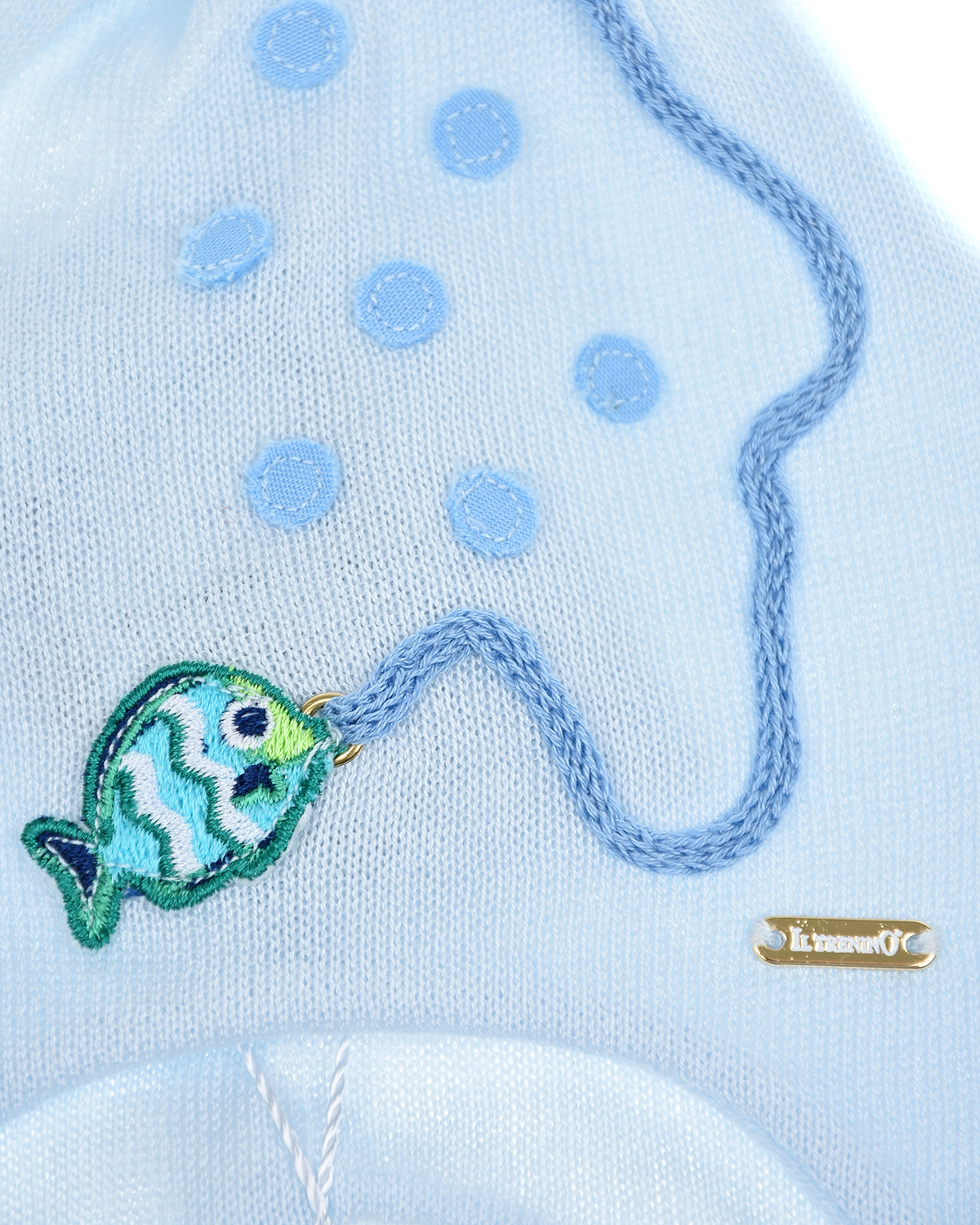 Голубая шапка с декором "Рыбка" Il Trenino детская, размер 37/39, цвет нет цвета - фото 3