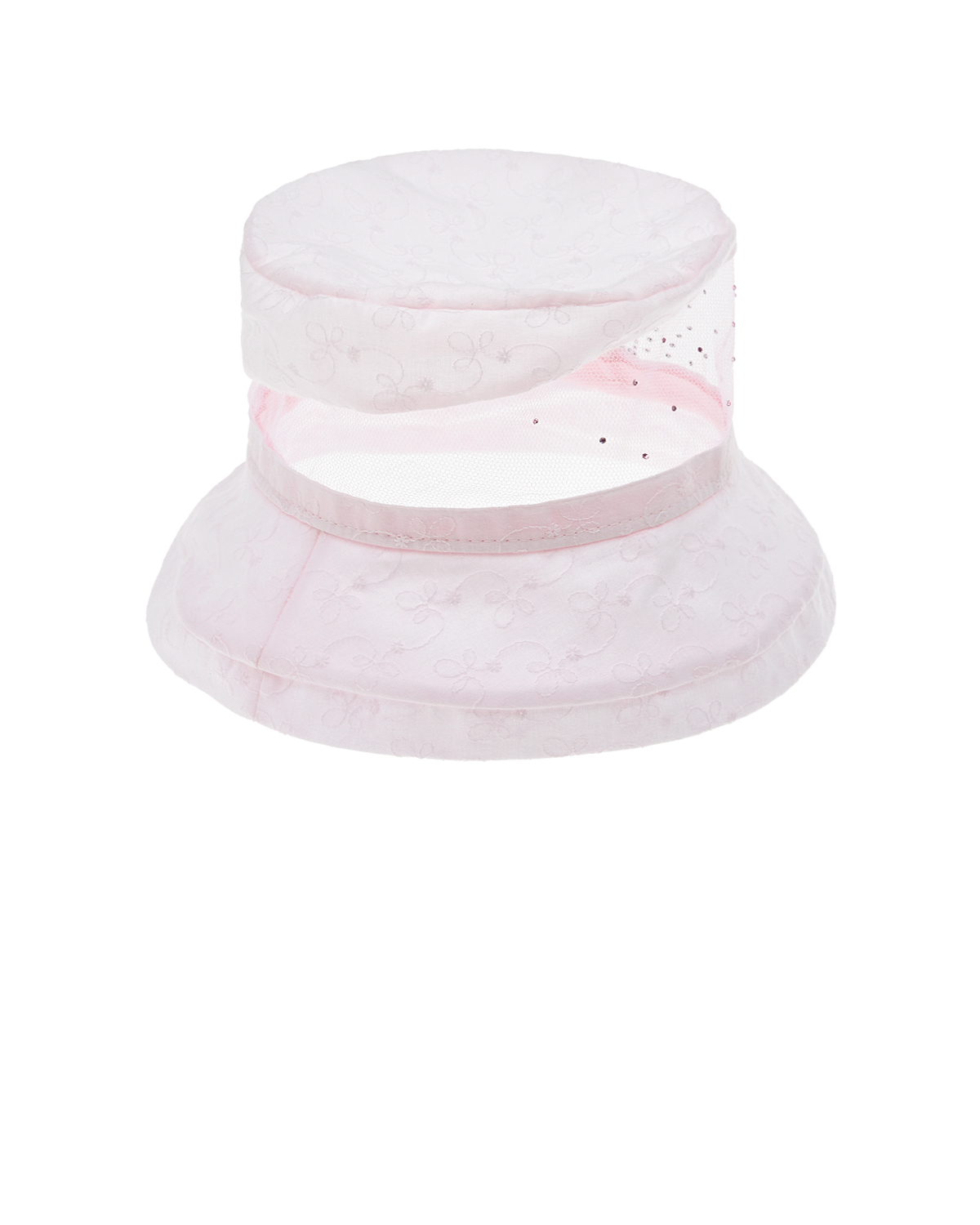 

Белая панама с тюлем и стразами Joli Bebe детская, Розовый, Белая панама с тюлем и стразами Joli Bebe детская