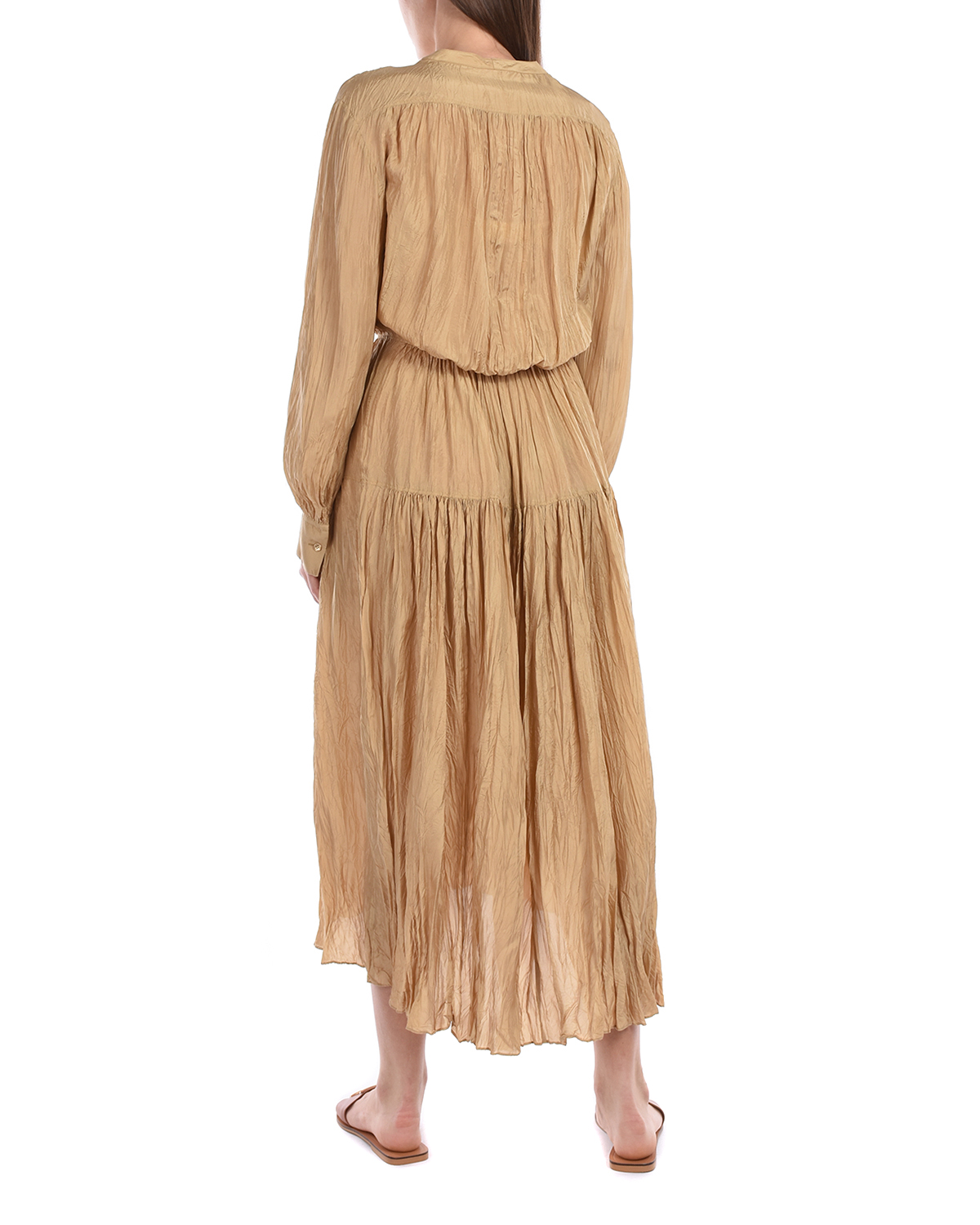 Бежевое платье из шелка Joseph, размер 40, цвет золотой - фото 4