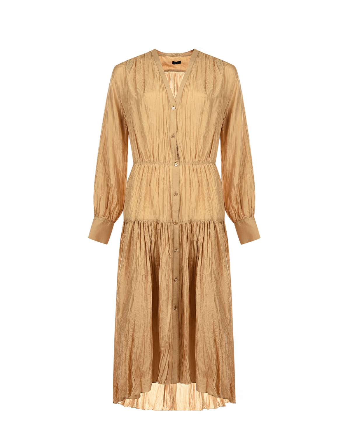 Бежевое платье из шелка Joseph, размер 40, цвет золотой - фото 1