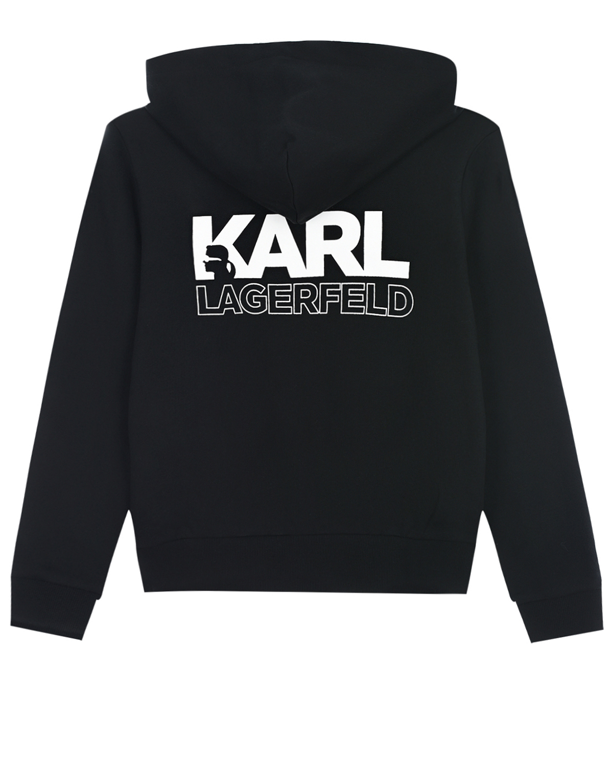 Черная спортивная куртка с логотипом на спинке Karl Lagerfeld kids детская - фото 2