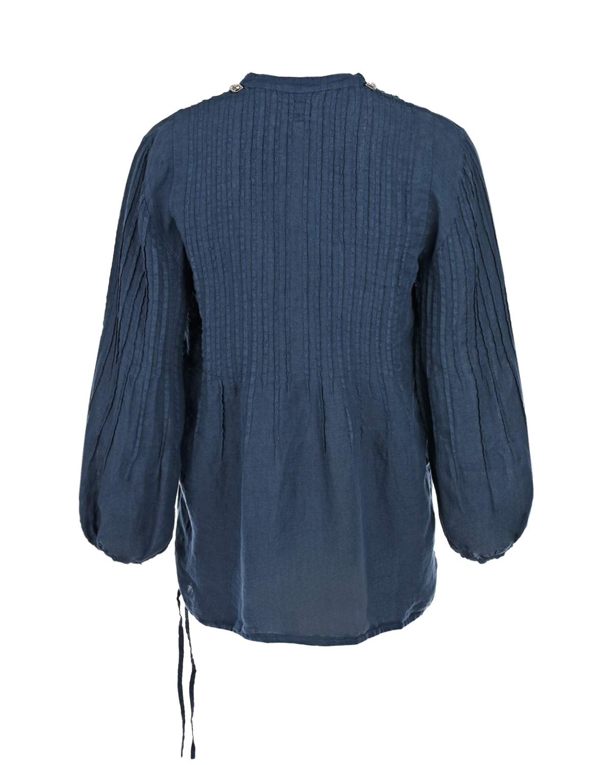 Темно-синяя льняная блуза с V-образным вырезом 120% Lino, размер 42, цвет нет цвета - фото 5