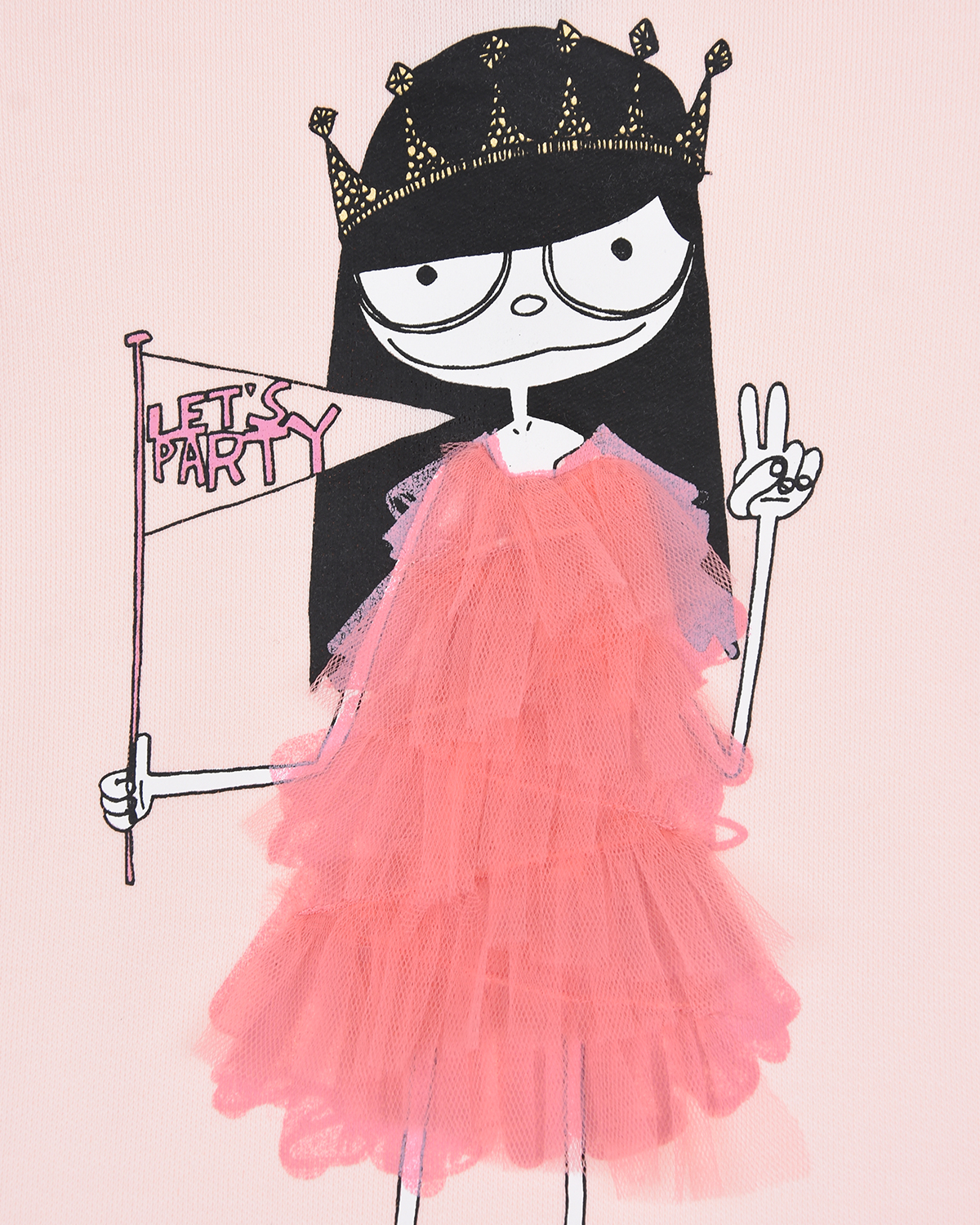Розовое платье с принтом "девочка в короне" Little Marc Jacobs детское - фото 3