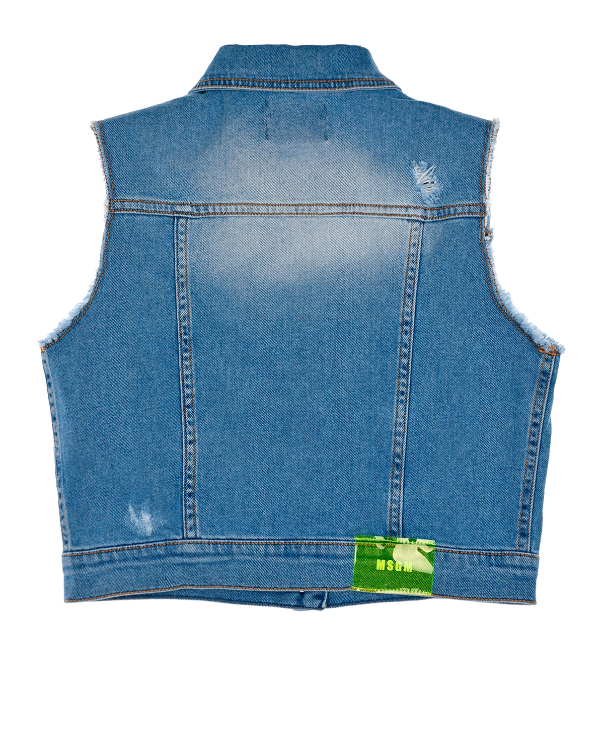 Голубой джинсовый жилет MSGM детский, размер 152 - фото 2