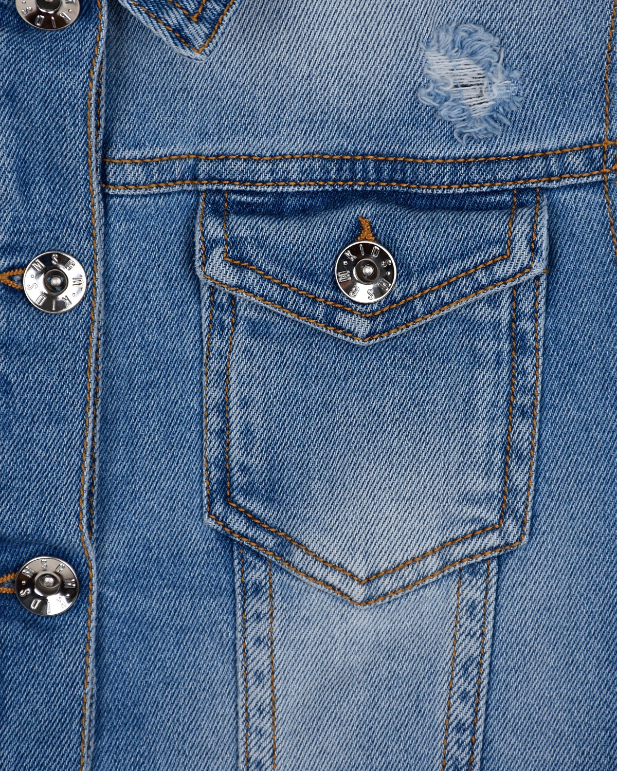 Голубой джинсовый жилет MSGM детский, размер 152 - фото 5