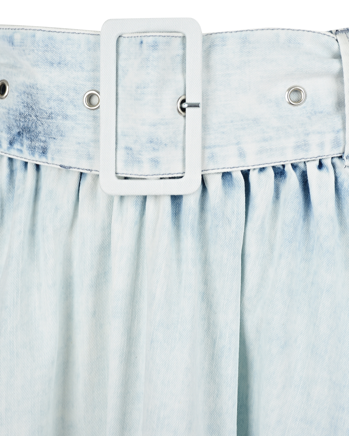 Голубая джинсовая юбка с поясом MSGM - фото 5