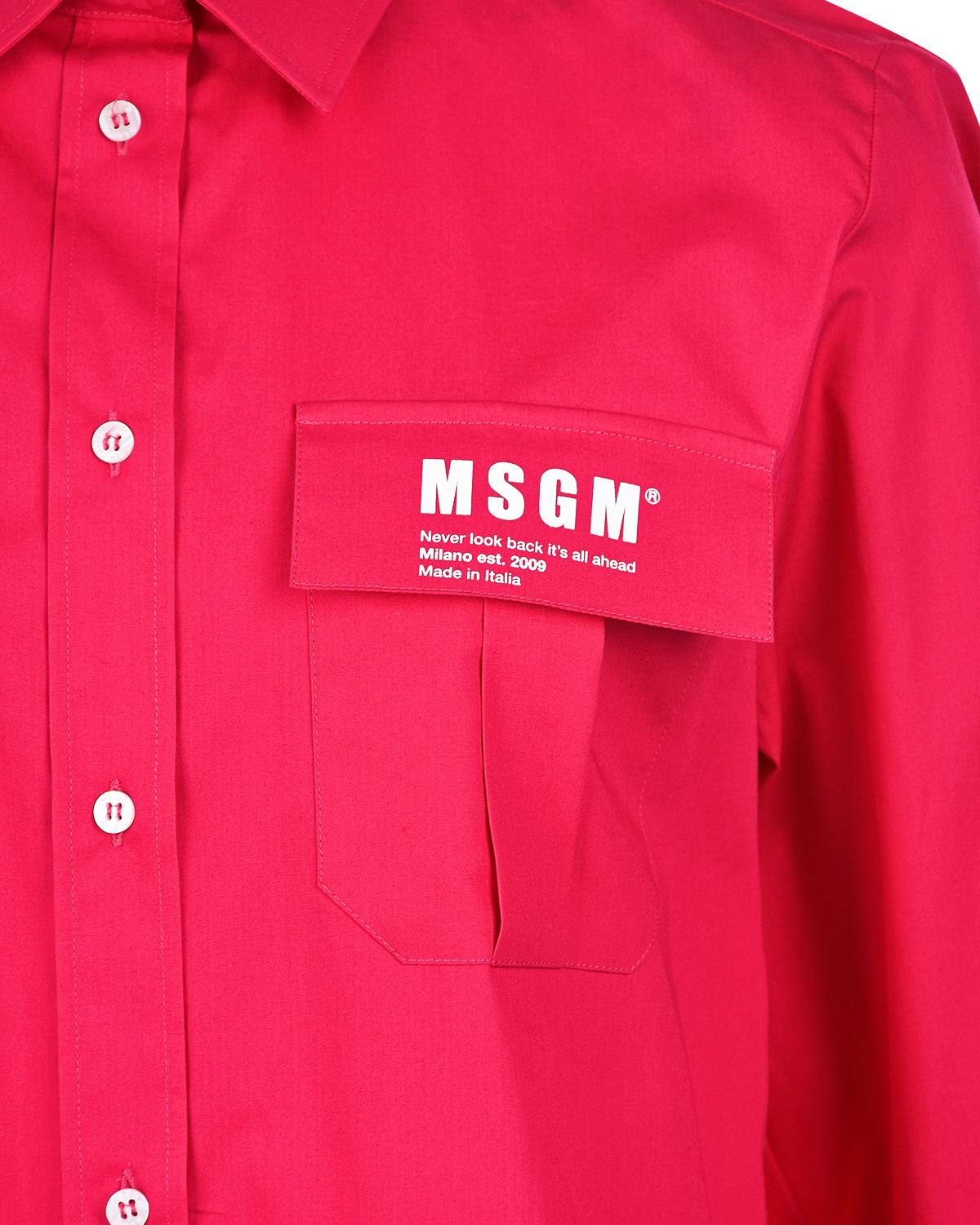 Рубашка цвета фуксии с накладными карманами MSGM - фото 6