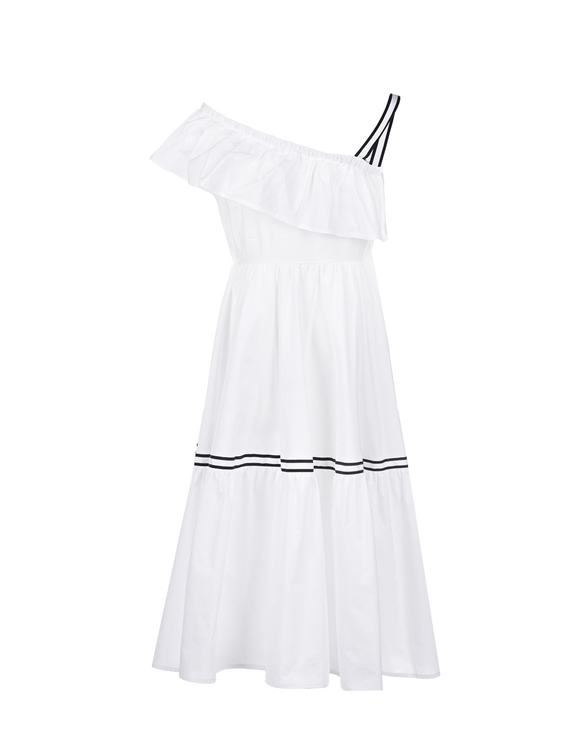 Белое платье из поплина Monnalisa детское - фото 3