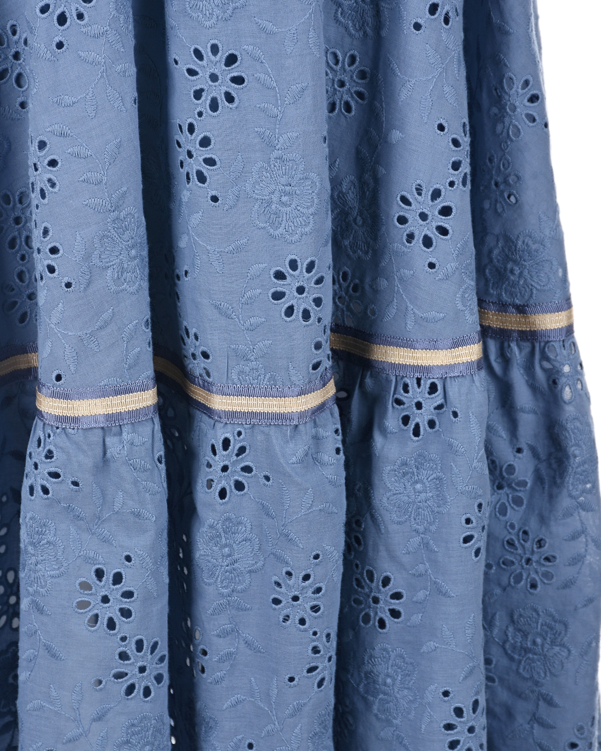 Платье на одно плечо с английской вышивкой Monnalisa детское, размер 140, цвет синий - фото 5
