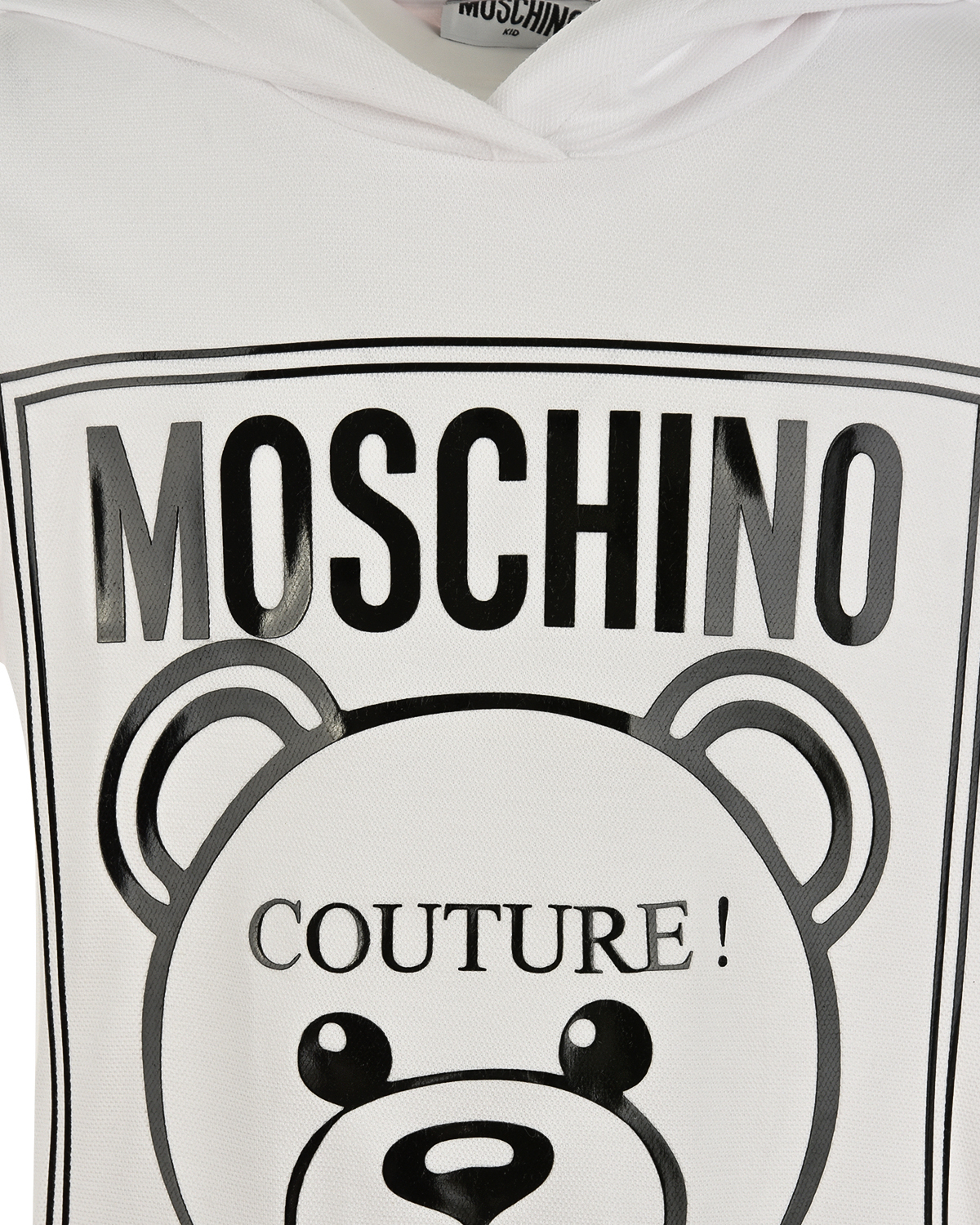 Белое платье-толстовка с логотипом Moschino детское - фото 3