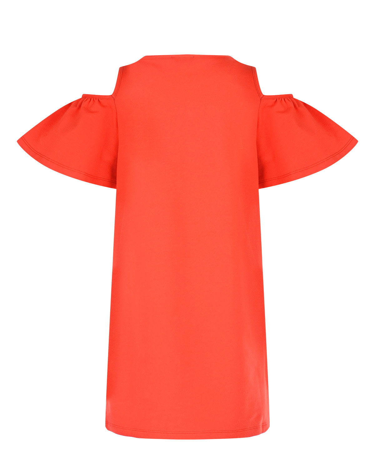 Красное платье с золотым принтом "TRICK OR CHIC" Moschino детское - фото 2