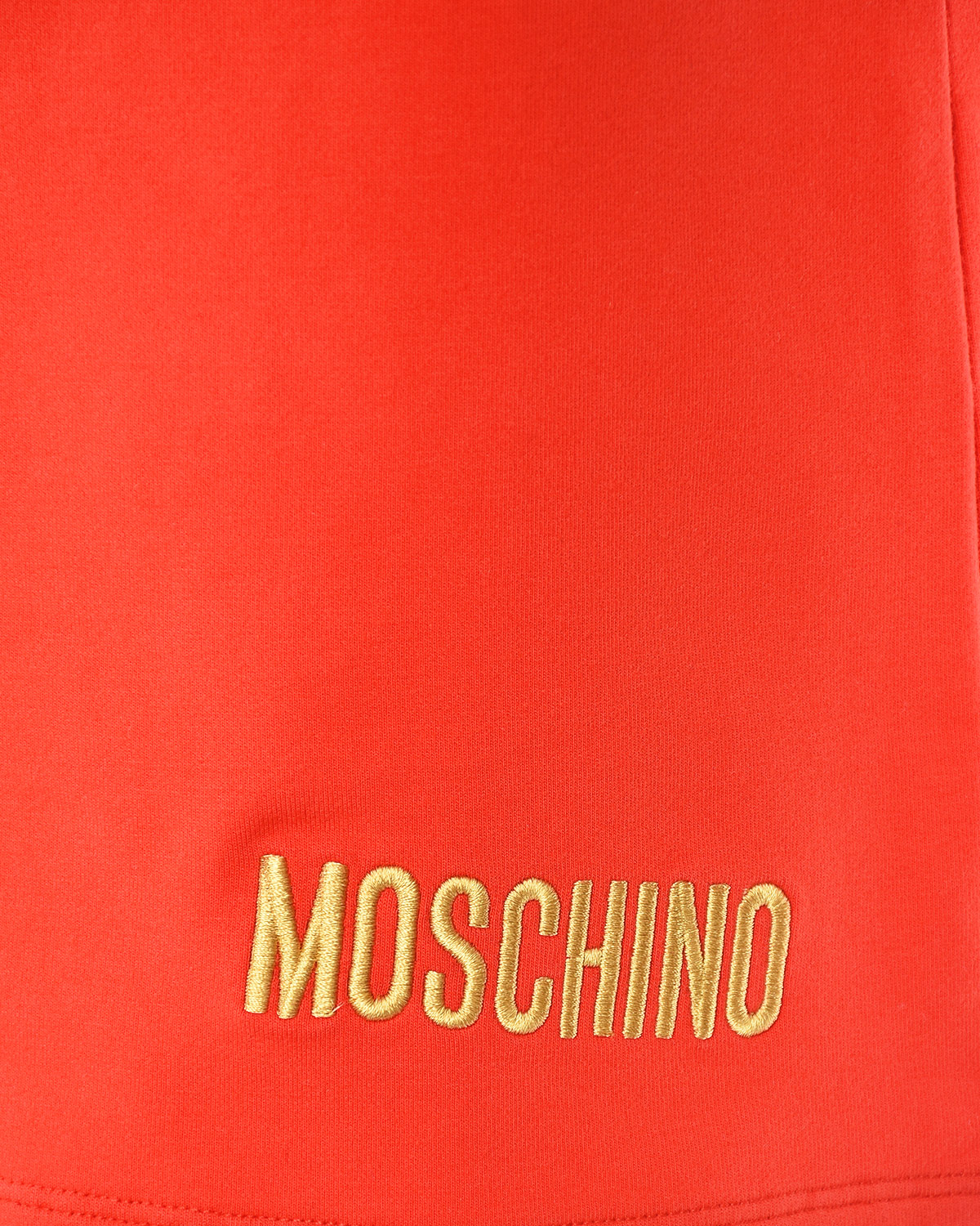 Красное платье с золотым принтом "TRICK OR CHIC" Moschino детское - фото 5