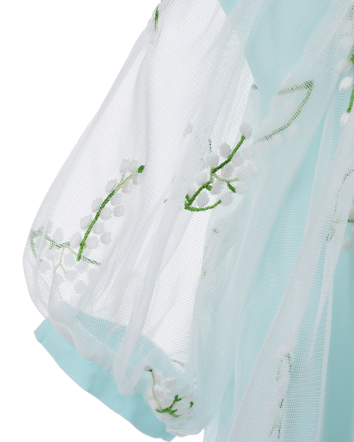 Бирюзовое платье с ландышами Paade Mode детское - фото 4