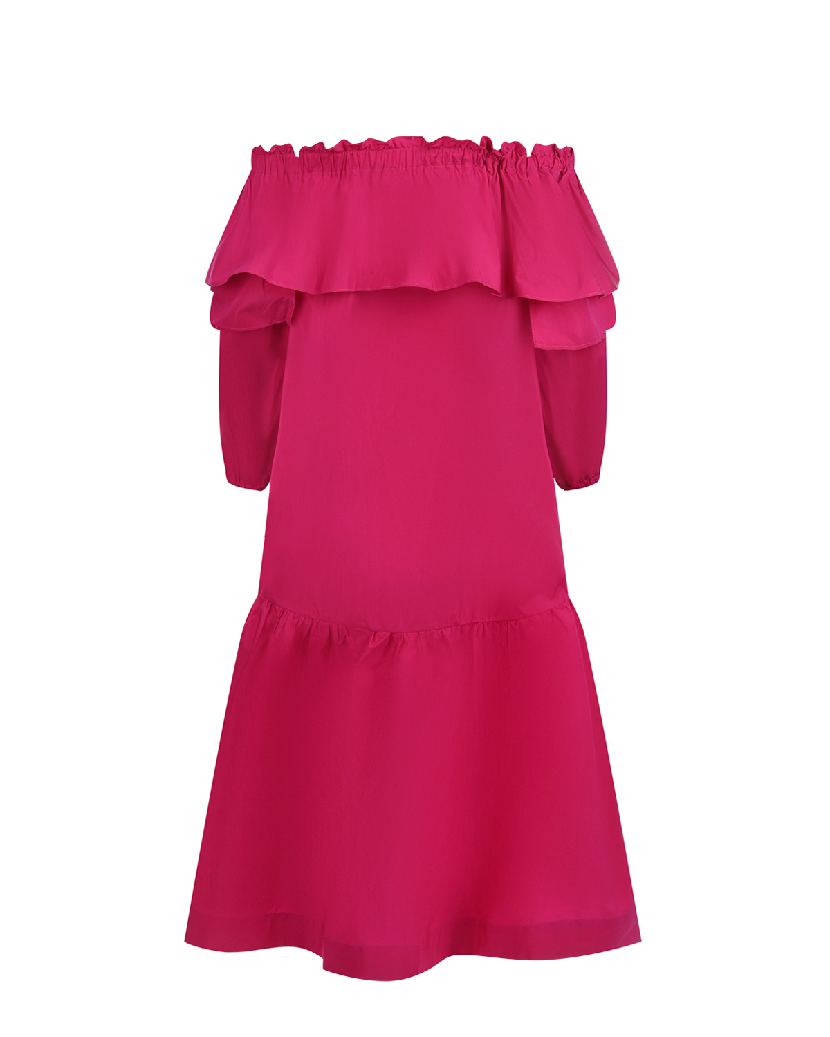 Платье цвета фуксии с оборкой Parosh, размер 40 - фото 2