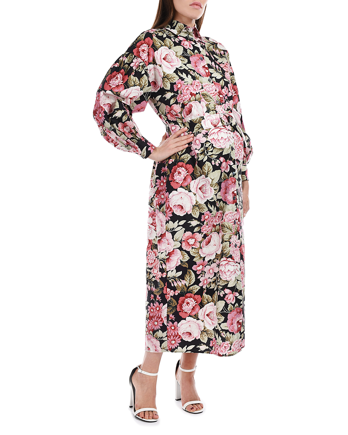 Платье-рубашка с цветочным принтом Parosh - фото 4