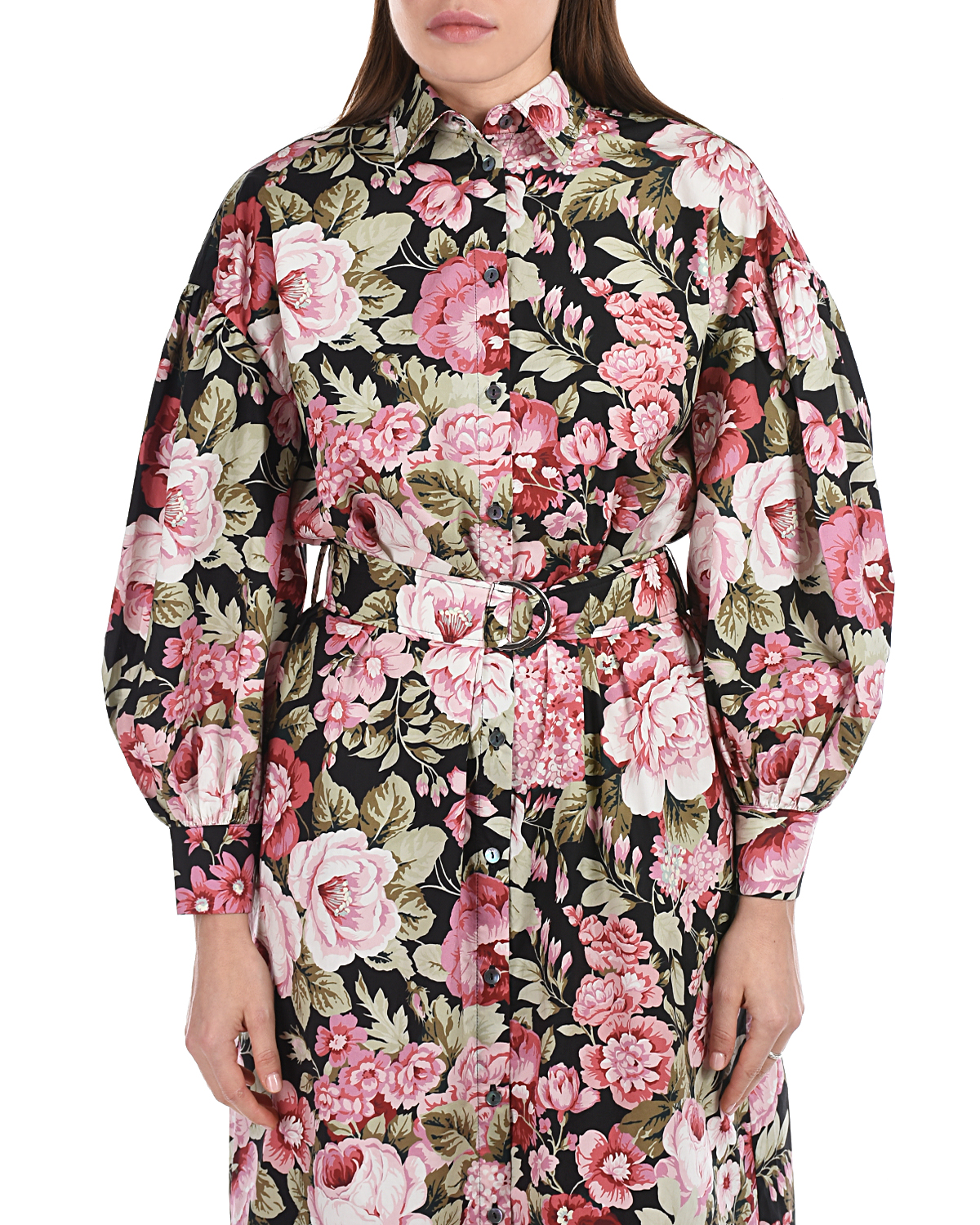 Платье-рубашка с цветочным принтом Parosh - фото 7