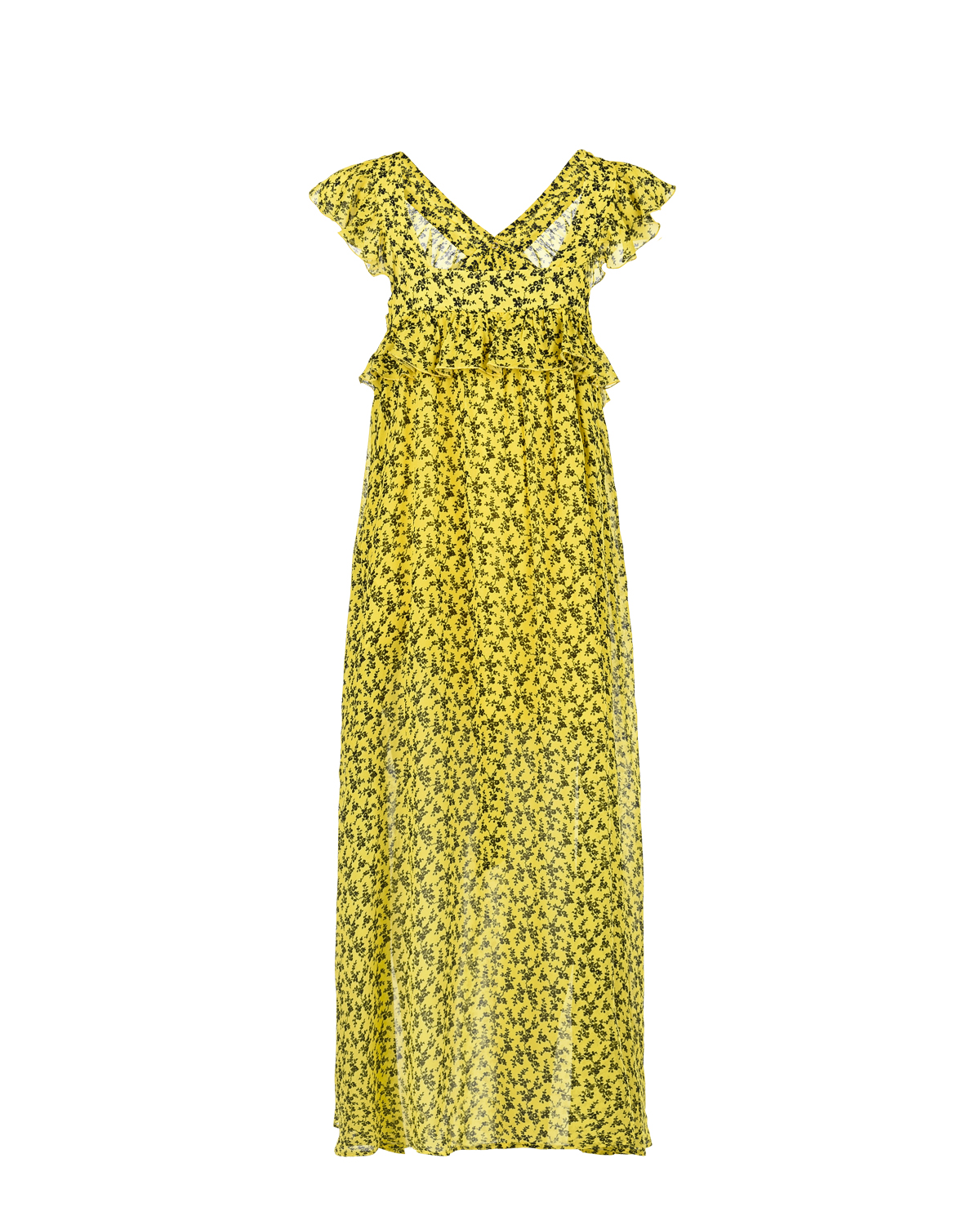 Желтое платье макси с цветочным принтом Philosophy детское, размер 140 - фото 2