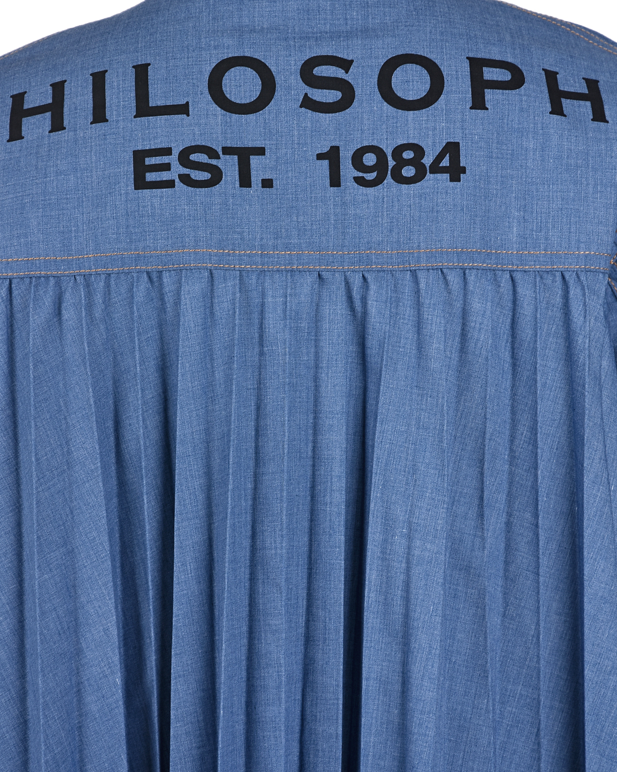 Джинсовое платье с плиссированной спинкой Philosophy детское, размер 140, цвет голубой - фото 4