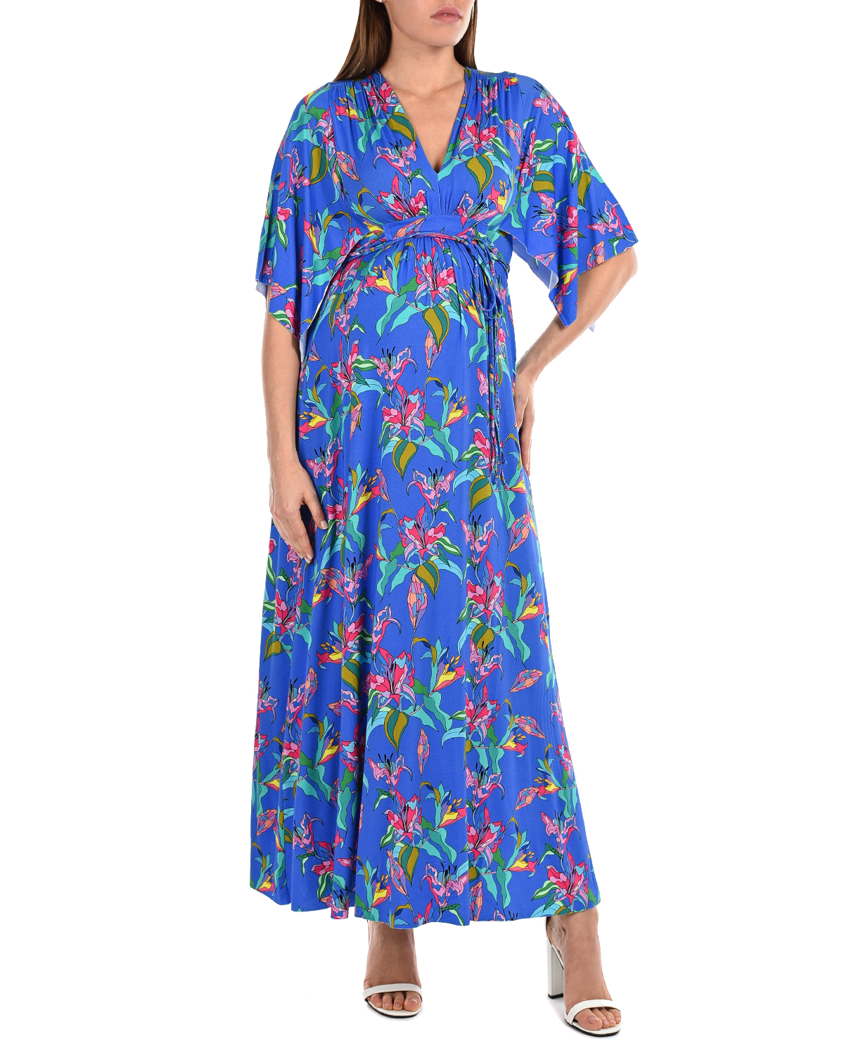 Синиее платье для беременных с принтом "лилия" Pietro Brunelli, размер 36, цвет сиреневый - фото 5