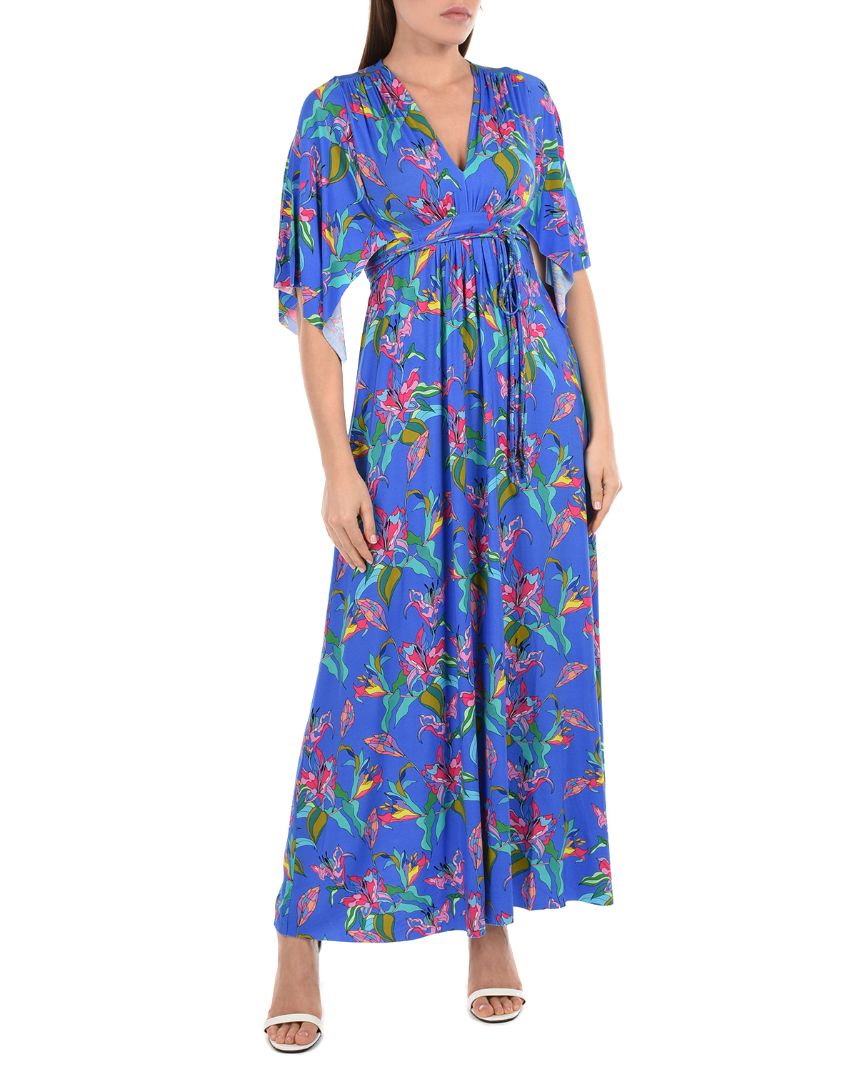 Синиее платье для беременных с принтом "лилия" Pietro Brunelli, размер 36, цвет сиреневый - фото 2