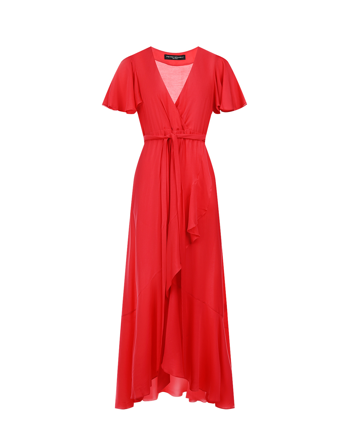 Малиновое платье для беременных с оборкой Pietro Brunelli, размер 40, цвет бордовый - фото 1