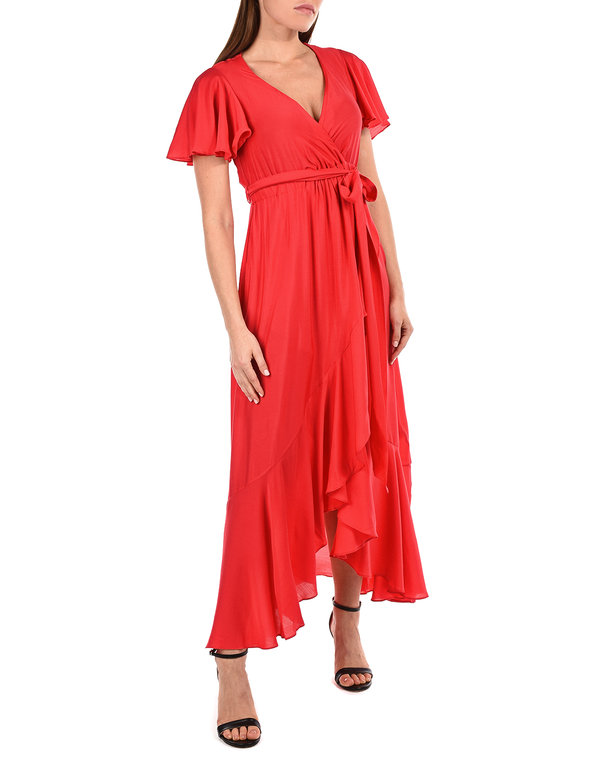 Малиновое платье для беременных с оборкой Pietro Brunelli, размер 40, цвет бордовый - фото 2
