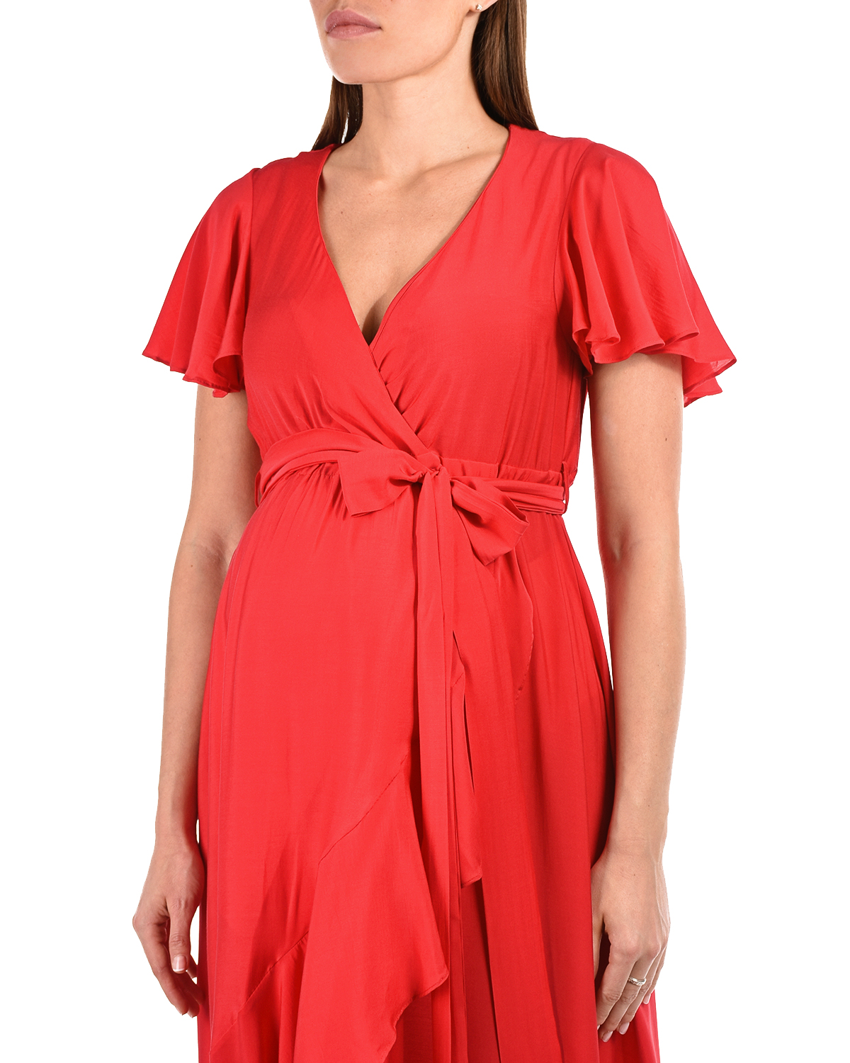 Малиновое платье для беременных с оборкой Pietro Brunelli, размер 40, цвет бордовый - фото 8