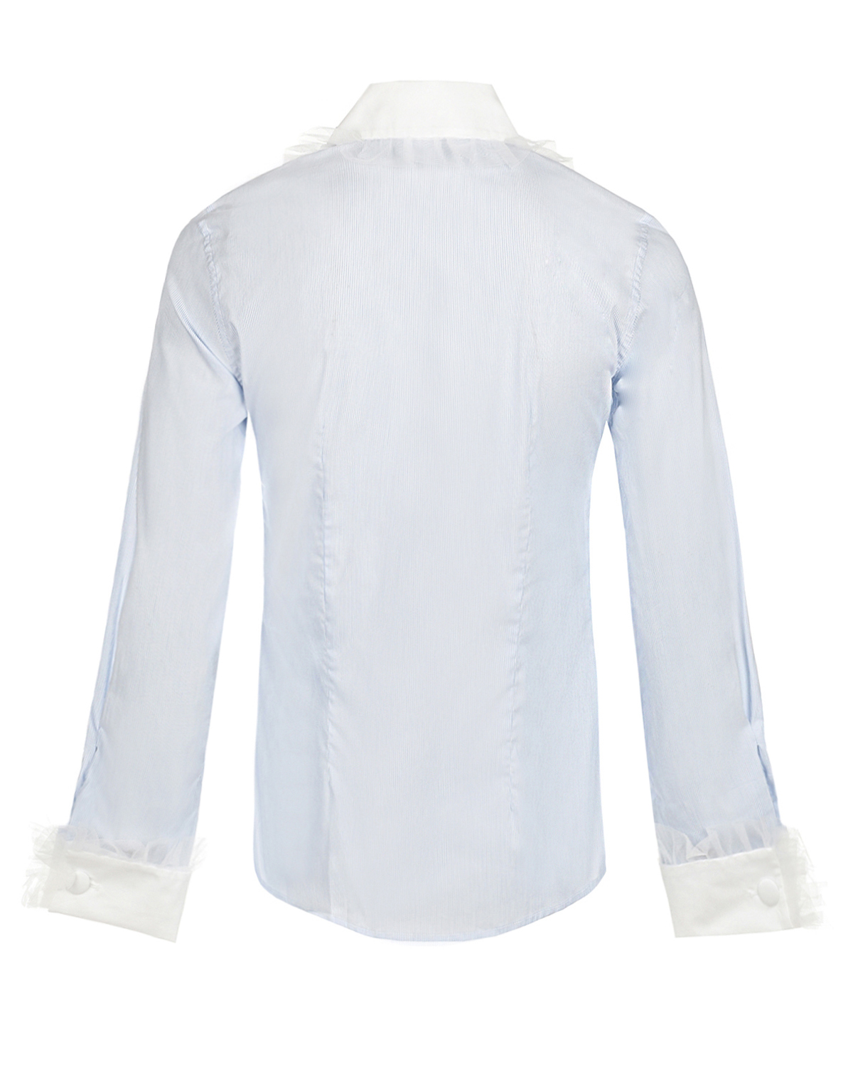 Рубашка в тонкую бело-голубую полоску Sara Roka, размер 40, цвет белый - фото 2