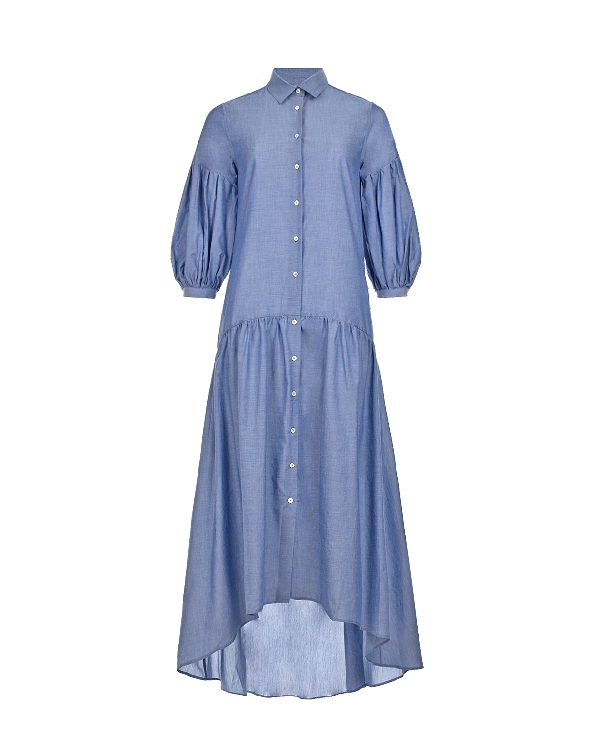 Синее платье-рубашка Sara Roka, размер 40, цвет синий - фото 1