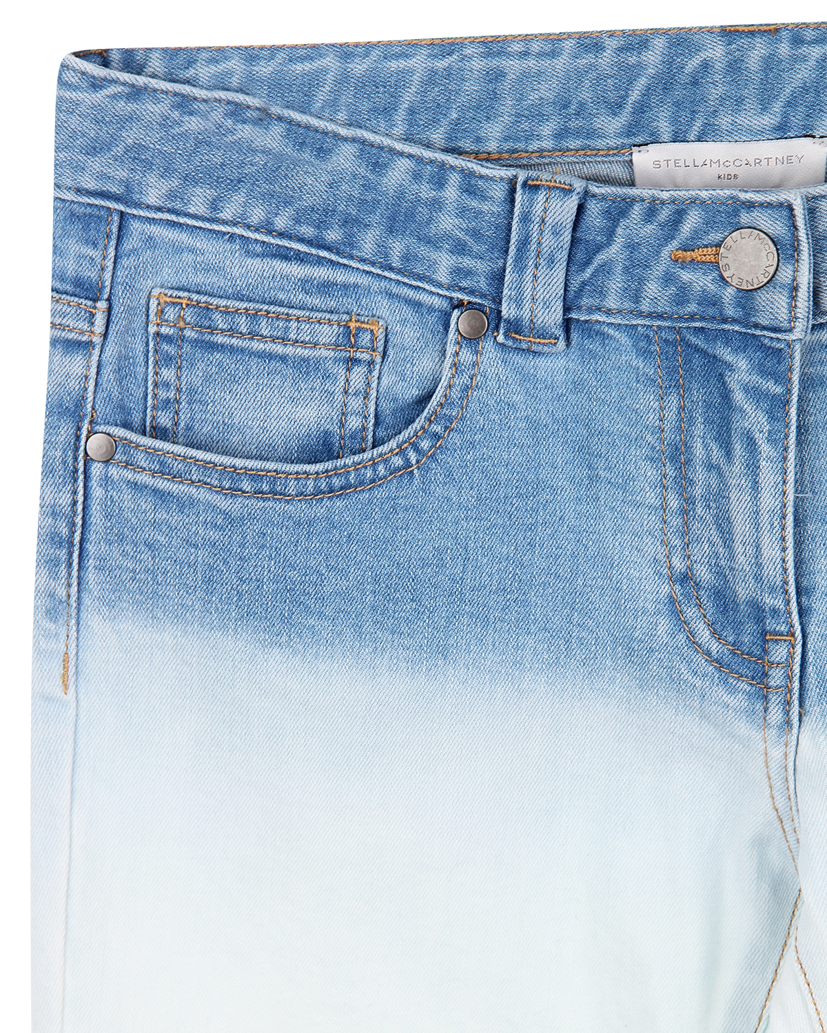 Бело-голубые джинсы Stella McCartney детское, размер 176, цвет голубой - фото 3