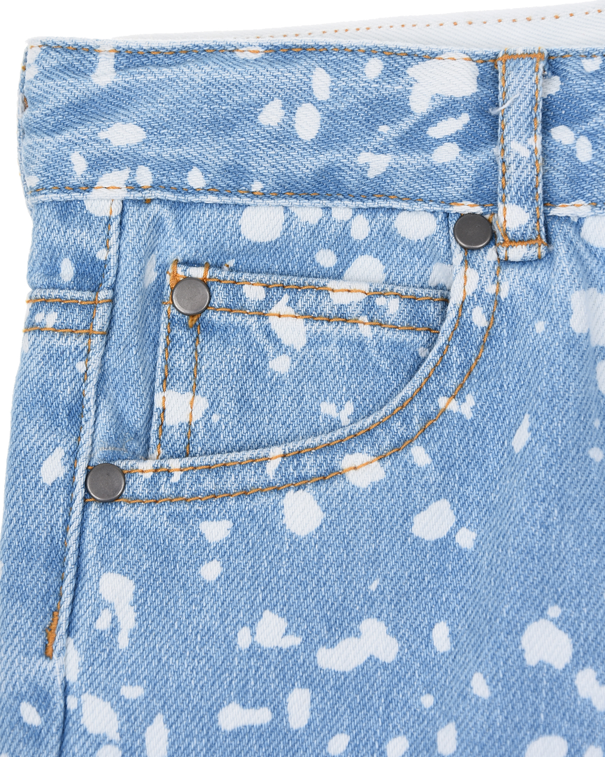 Голубые джинсовые бермуды с принтом "кляксы" Stella McCartney детские - фото 3