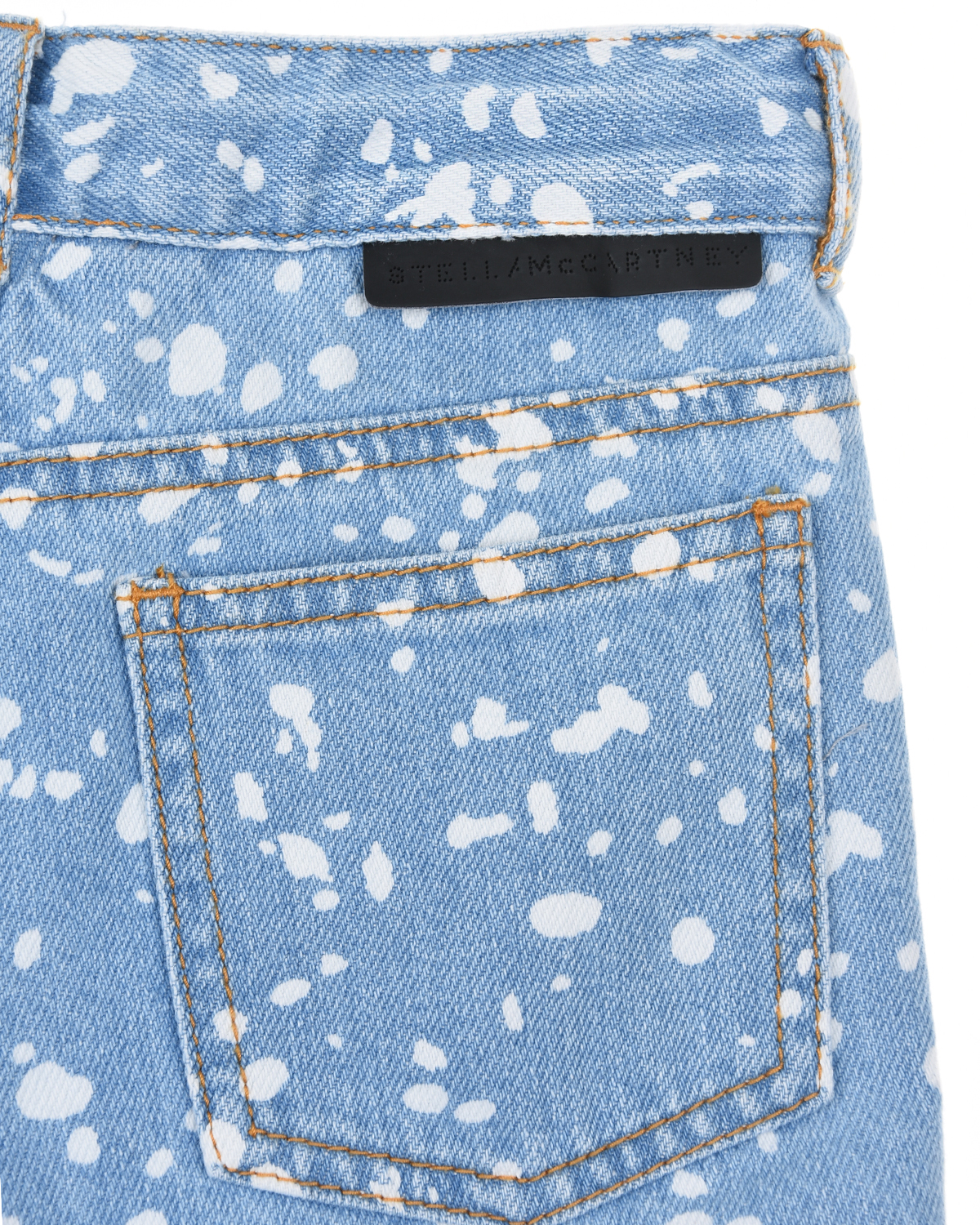 Голубые джинсовые бермуды с принтом "кляксы" Stella McCartney детские - фото 4