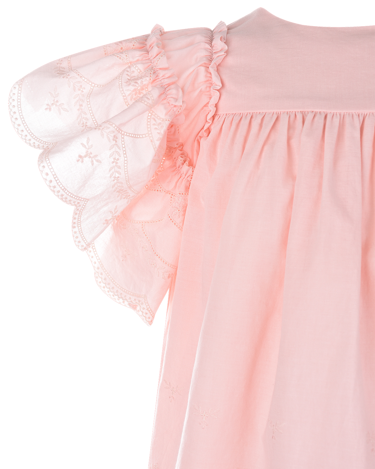 Розовое платье с декором на рукавах и подоле Tartine et Chocolat детское - фото 3