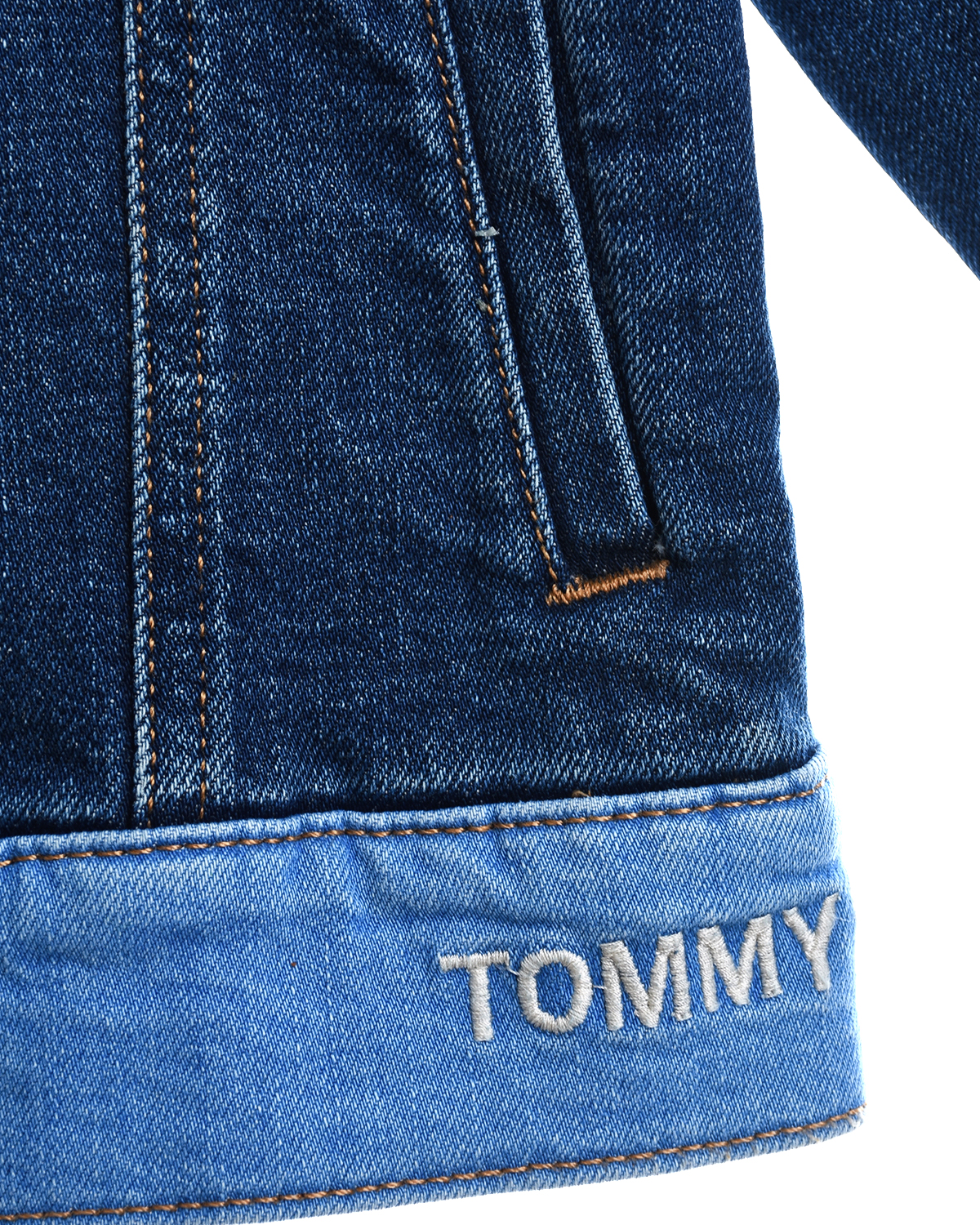 Синяя джинсовая куртка Tommy Hilfiger детская - фото 6