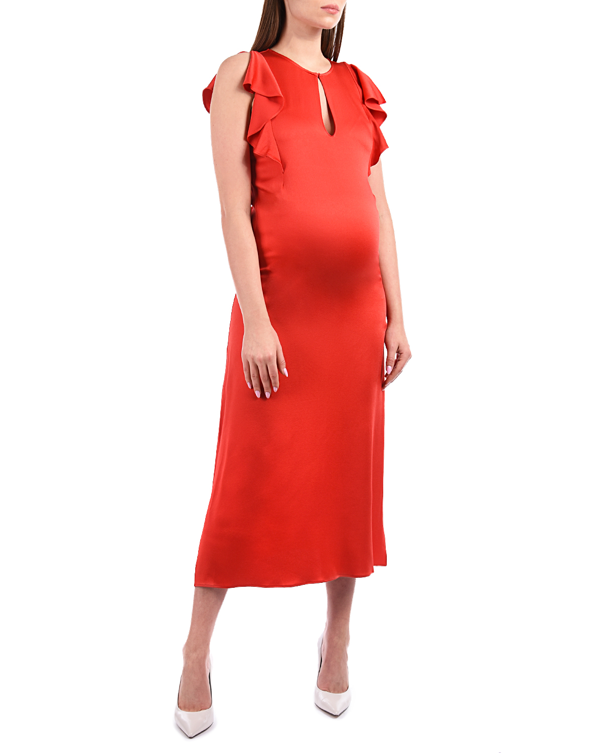 Красное платье с поясом TWINSET, размер 44, цвет красный - фото 5