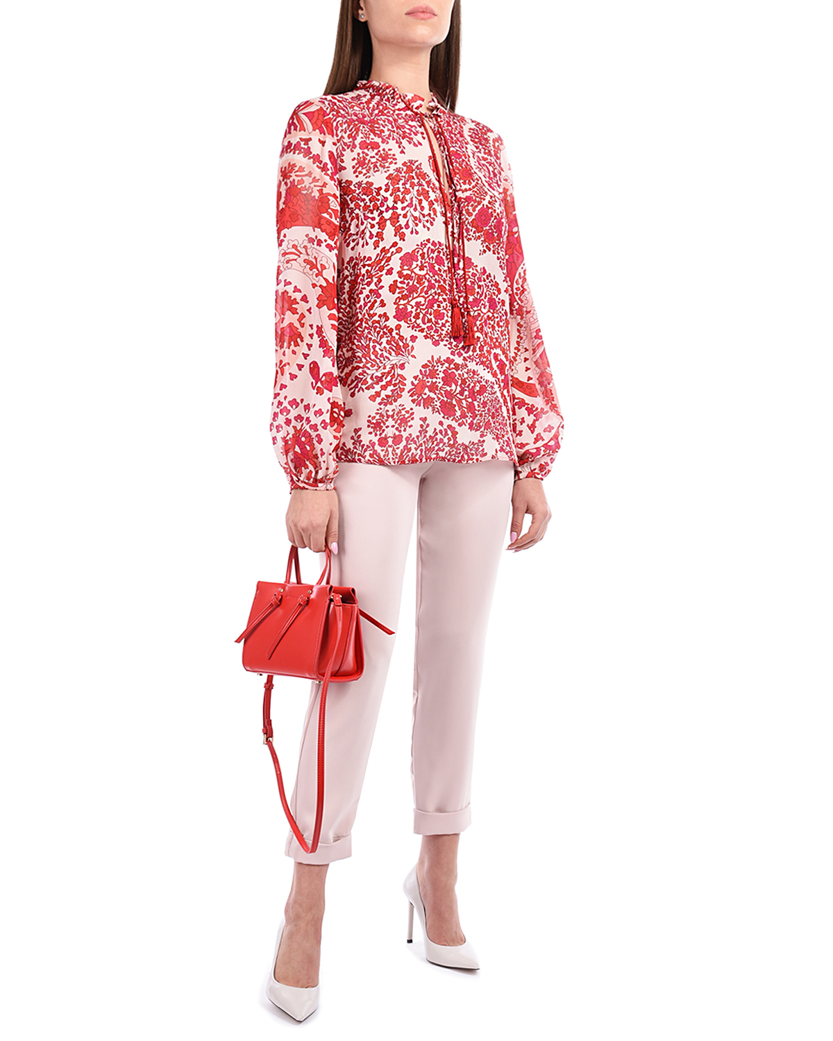 Блузка с цветочным принтом TWINSET, размер 44 - фото 2